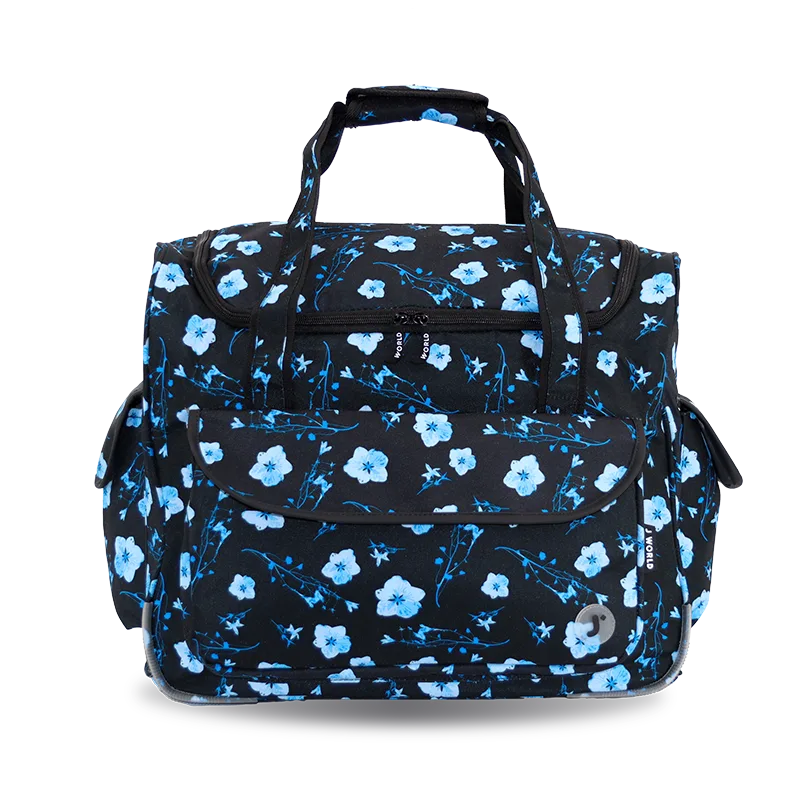 J World Donna Rolling Duffel Bag in Night Bloom — front view # color_Night Bloom