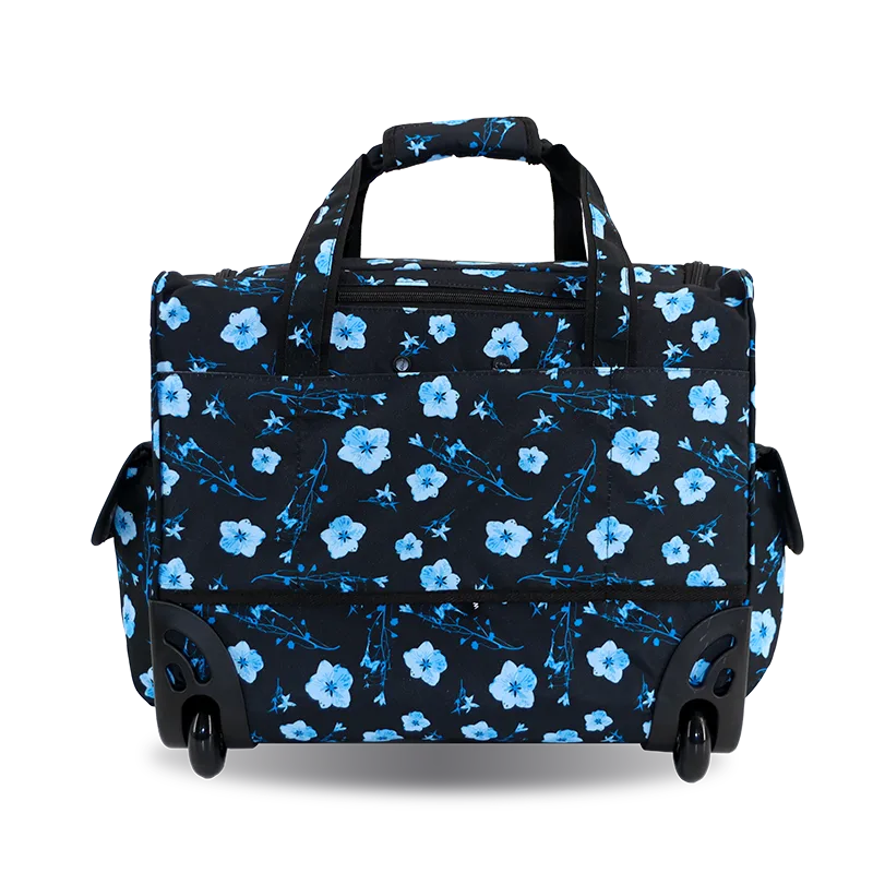 J World Donna Rolling Duffel Bag in Night Bloom — back view # color_Night Bloom