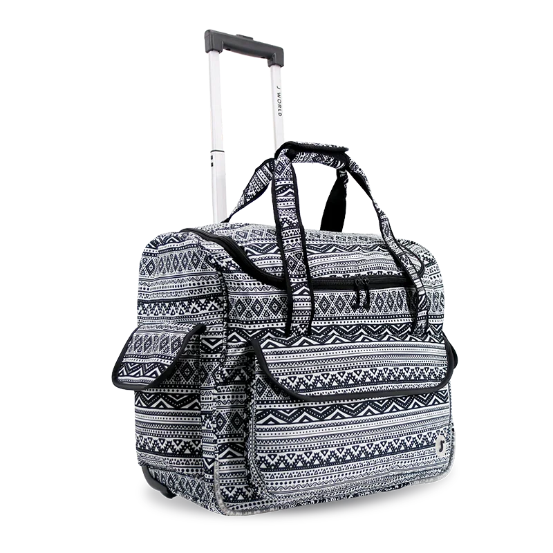 J World Donna Rolling Duffel Bag in Tribal — angle view 2 # color_Tribal