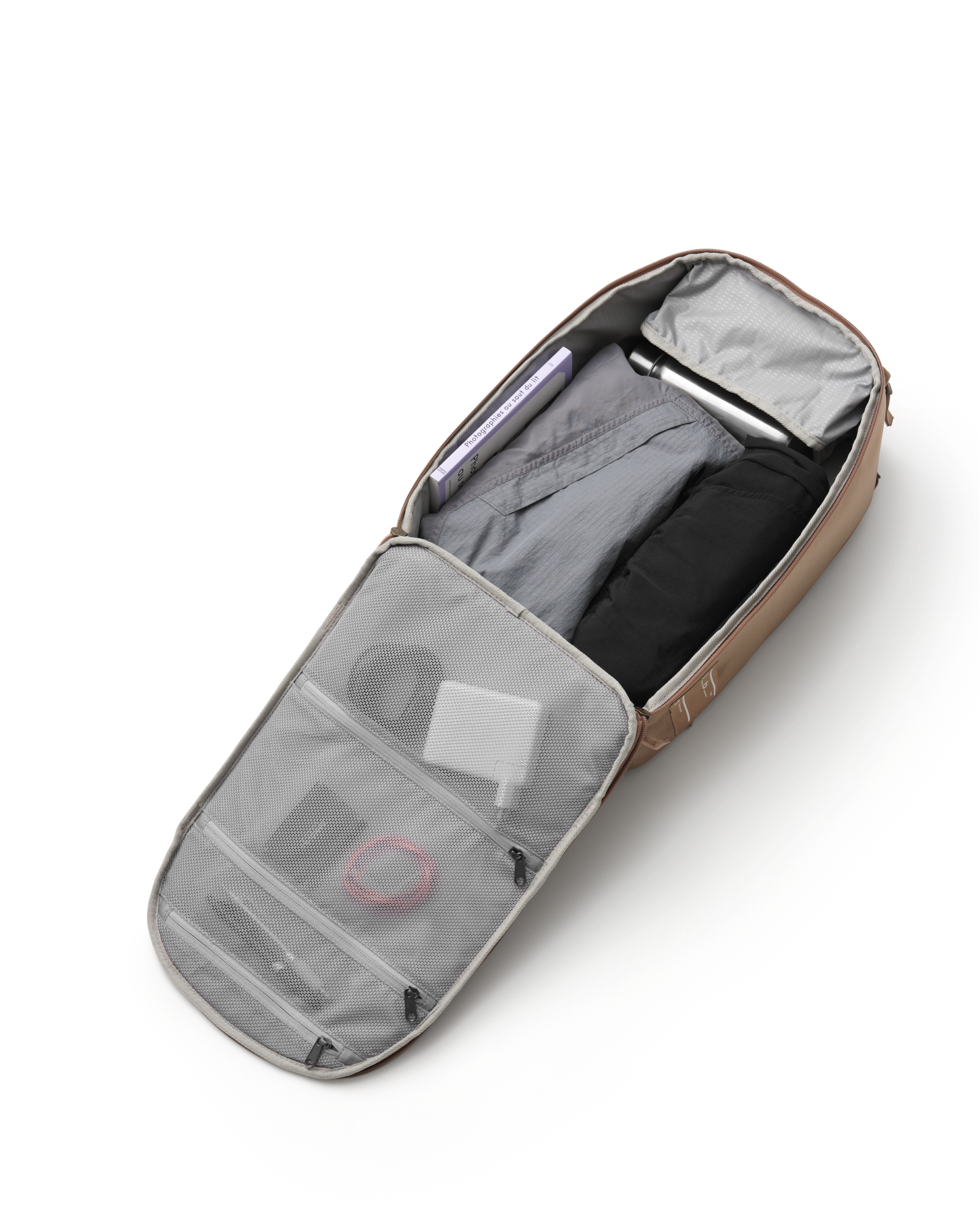 Db Journey Ramverk Backpack 21L in Affogato Brown — interior view # color_Affogato Brown