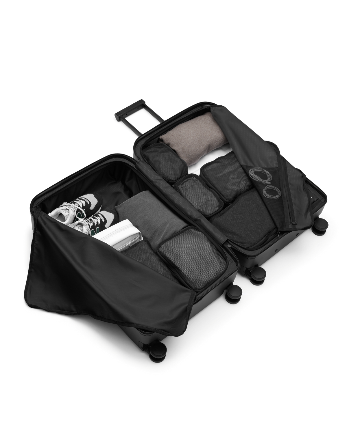 Db Journey Ramverk Check-in Luggage Large in Black Out — interior view # color_Black Out