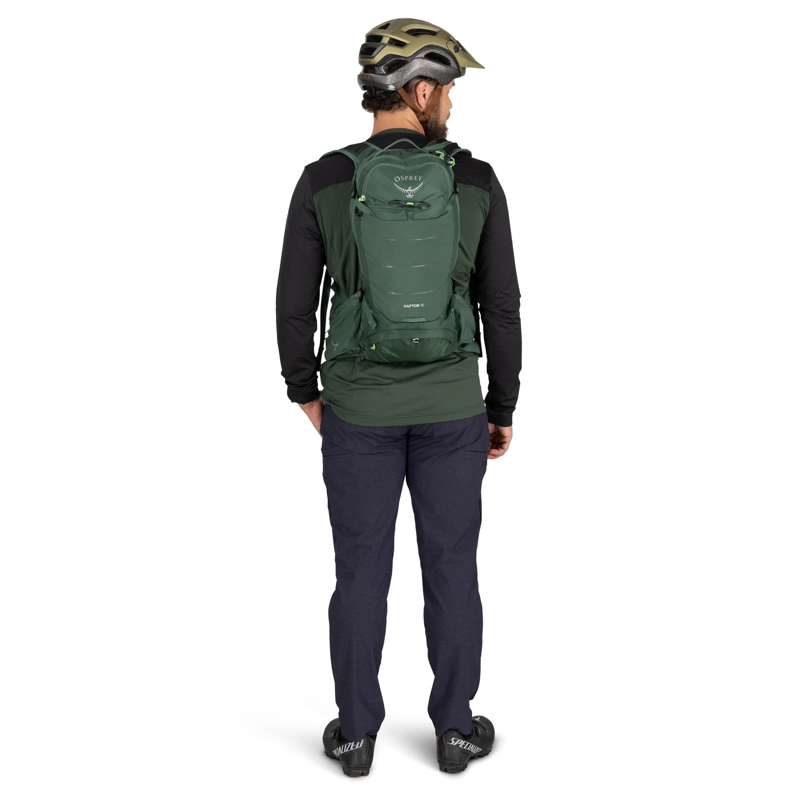 Osprey Raptor 10 Bike Hydration Pack 10L in Tundra Green — lifestyle