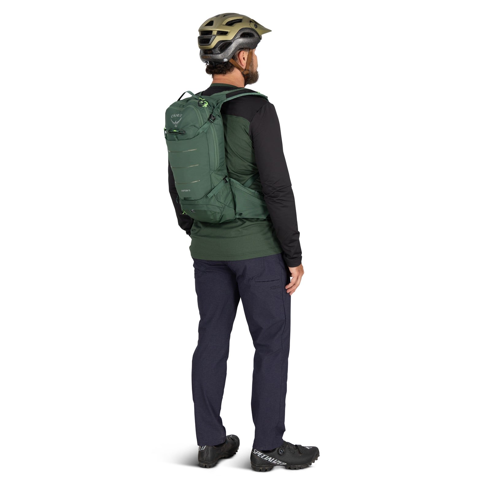 Osprey Raptor 10 Bike Hydration Pack 10L in Tundra Green — lifestyle 2