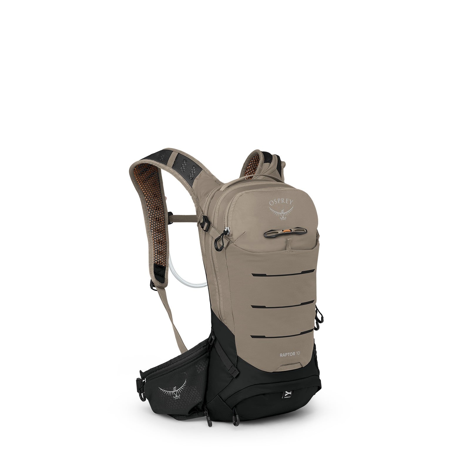 Osprey Raptor 10 Bike Hydration Pack 10L in Pediment Grey — angle view 2