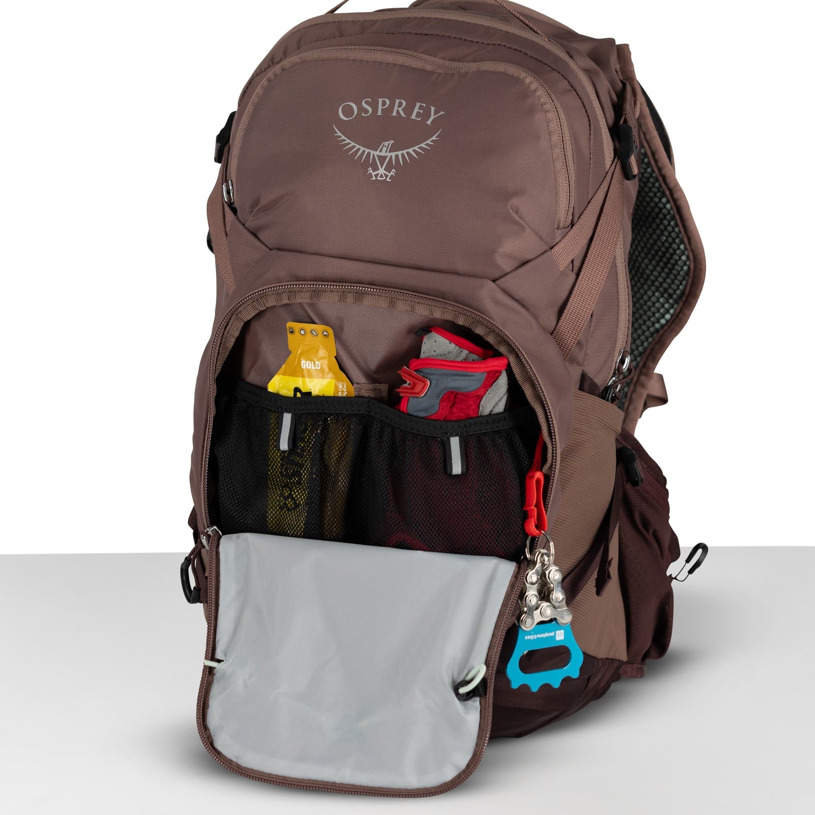 Osprey Raven 14 Women's Bike Hydration Pack 14L in Magma Brown — detail view 2