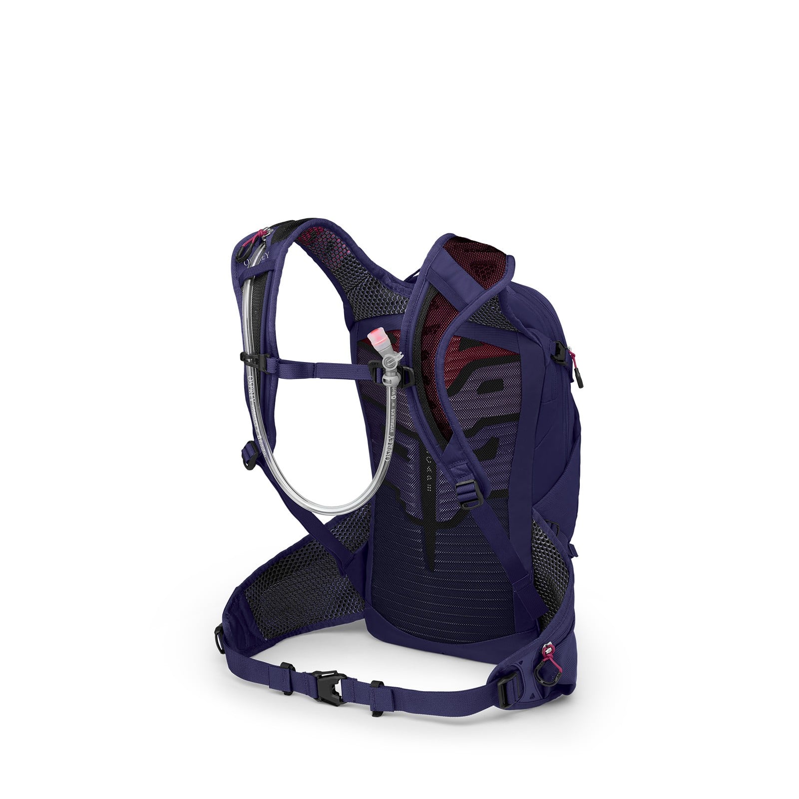 Osprey Raven 14 Women's Bike Hydration Pack 14L in Deep Fig — angle view 3