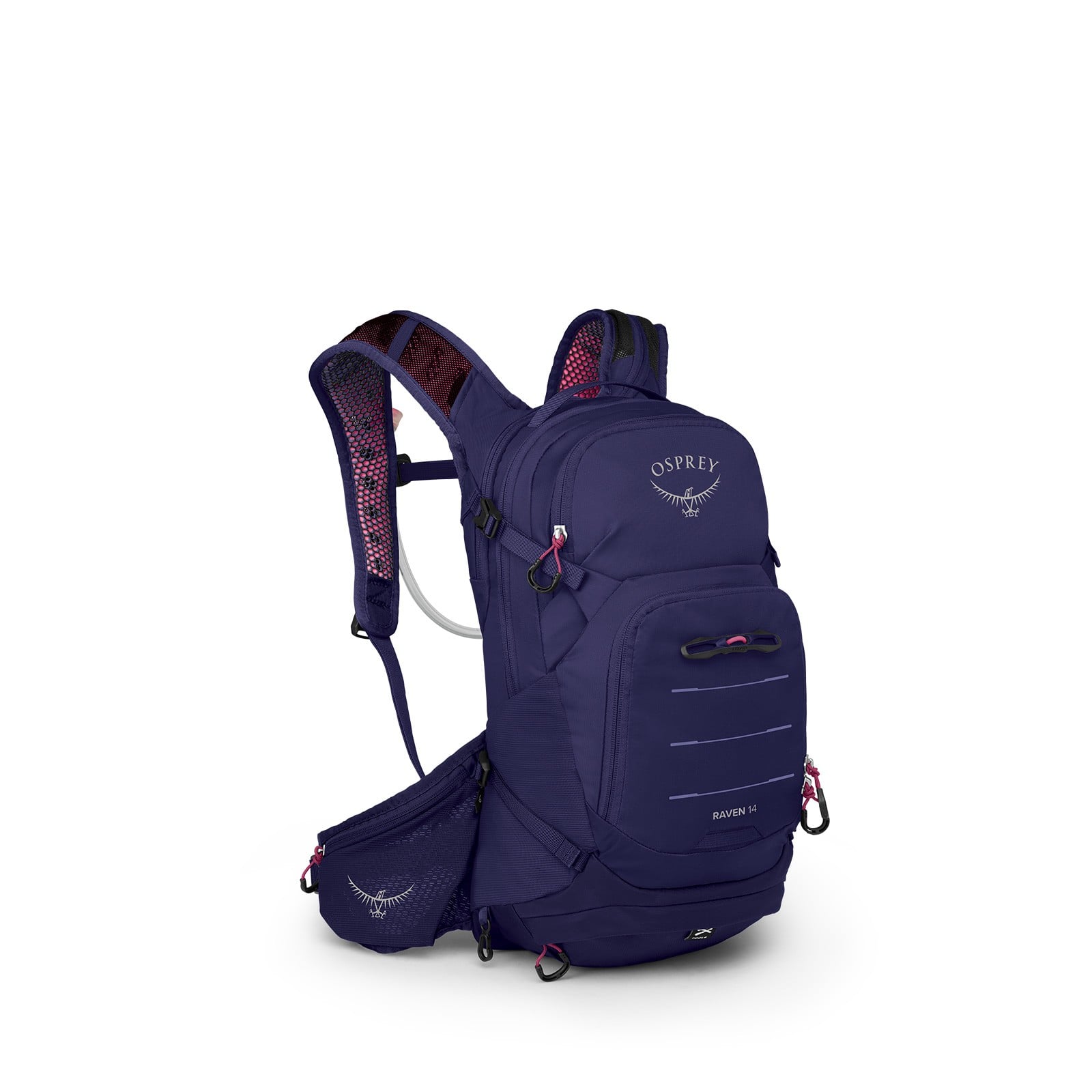 Osprey Raven 14 Women's Bike Hydration Pack 14L in Deep Fig — angle view 2