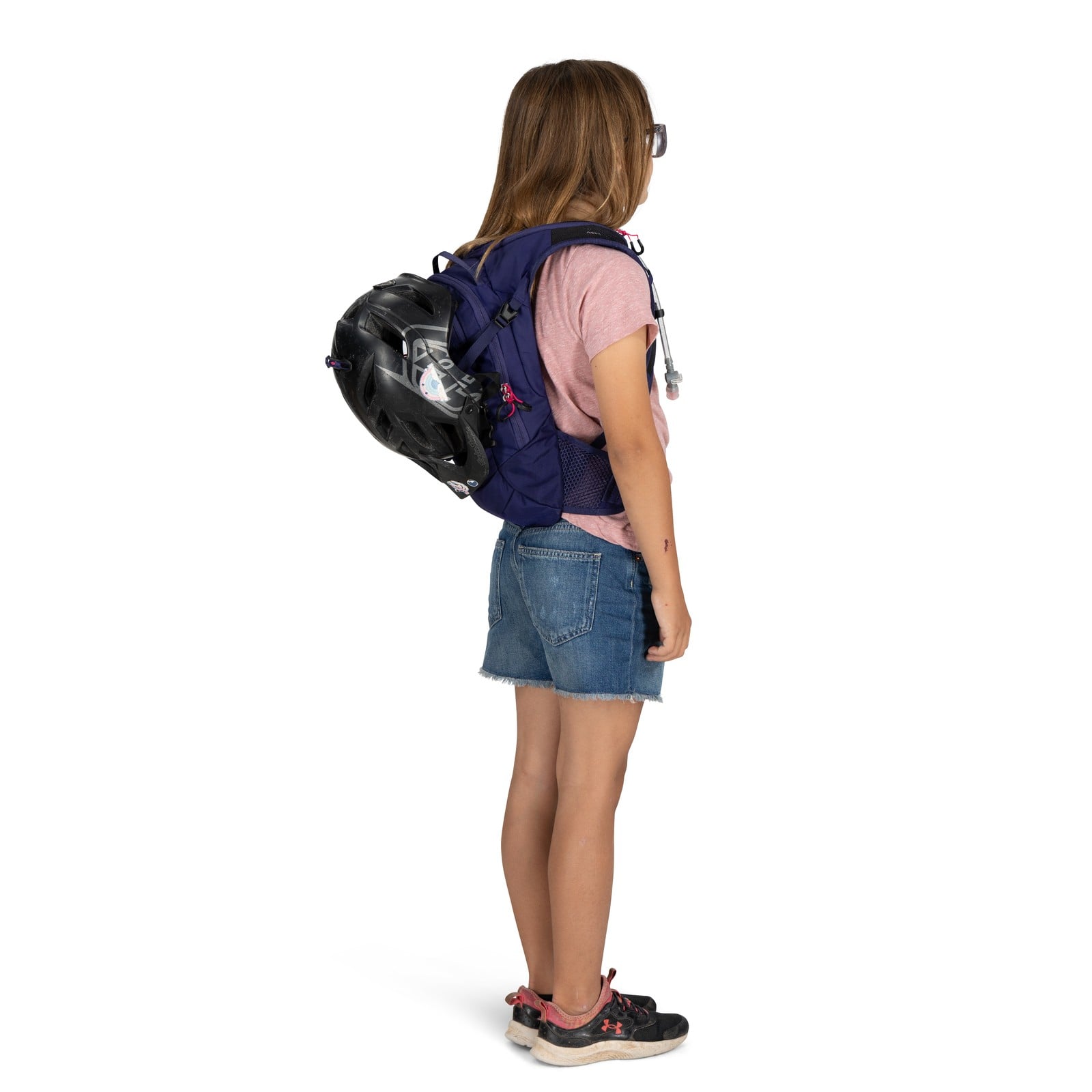 Osprey Raven Jr Kids Bike Hydration Pack 5L in Deep Fig — detail view