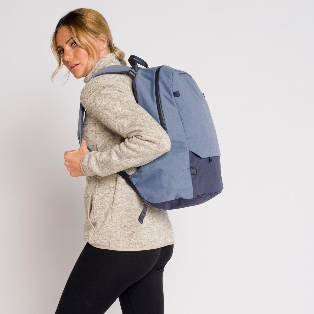 Boundary Supply Rennen Recycled Daypack in Slate Blue — lifestyle