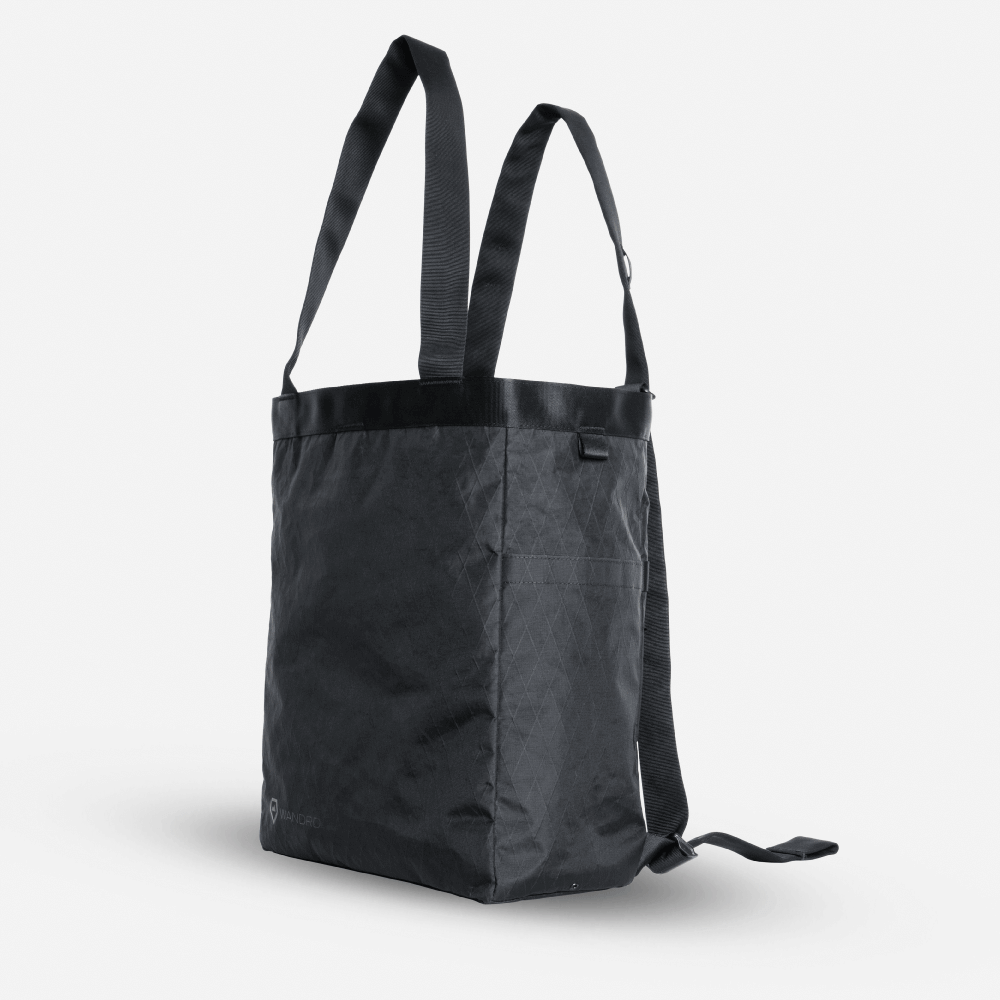 WANDRD Tote Backpack in Black — angle view 2