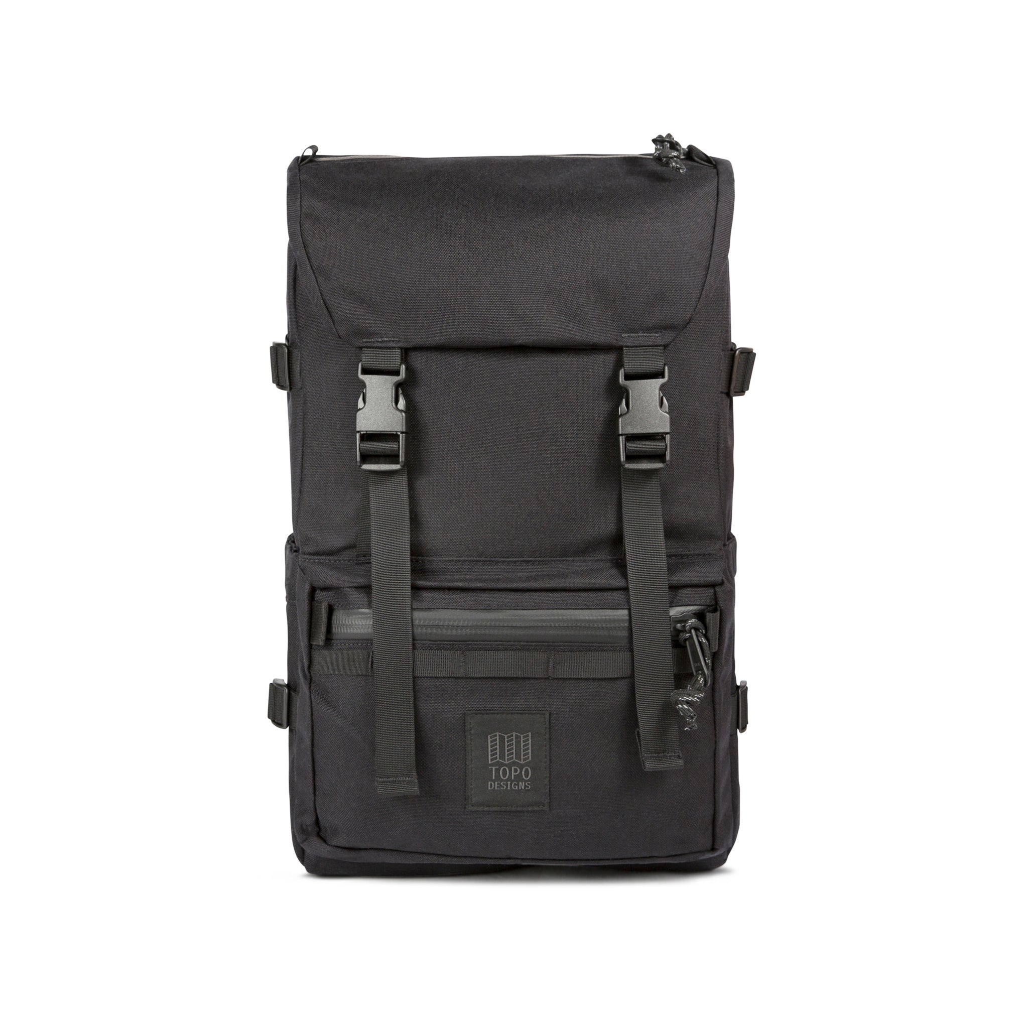 Topo Designs Rover Pack Tech in Black — front view # color_Black