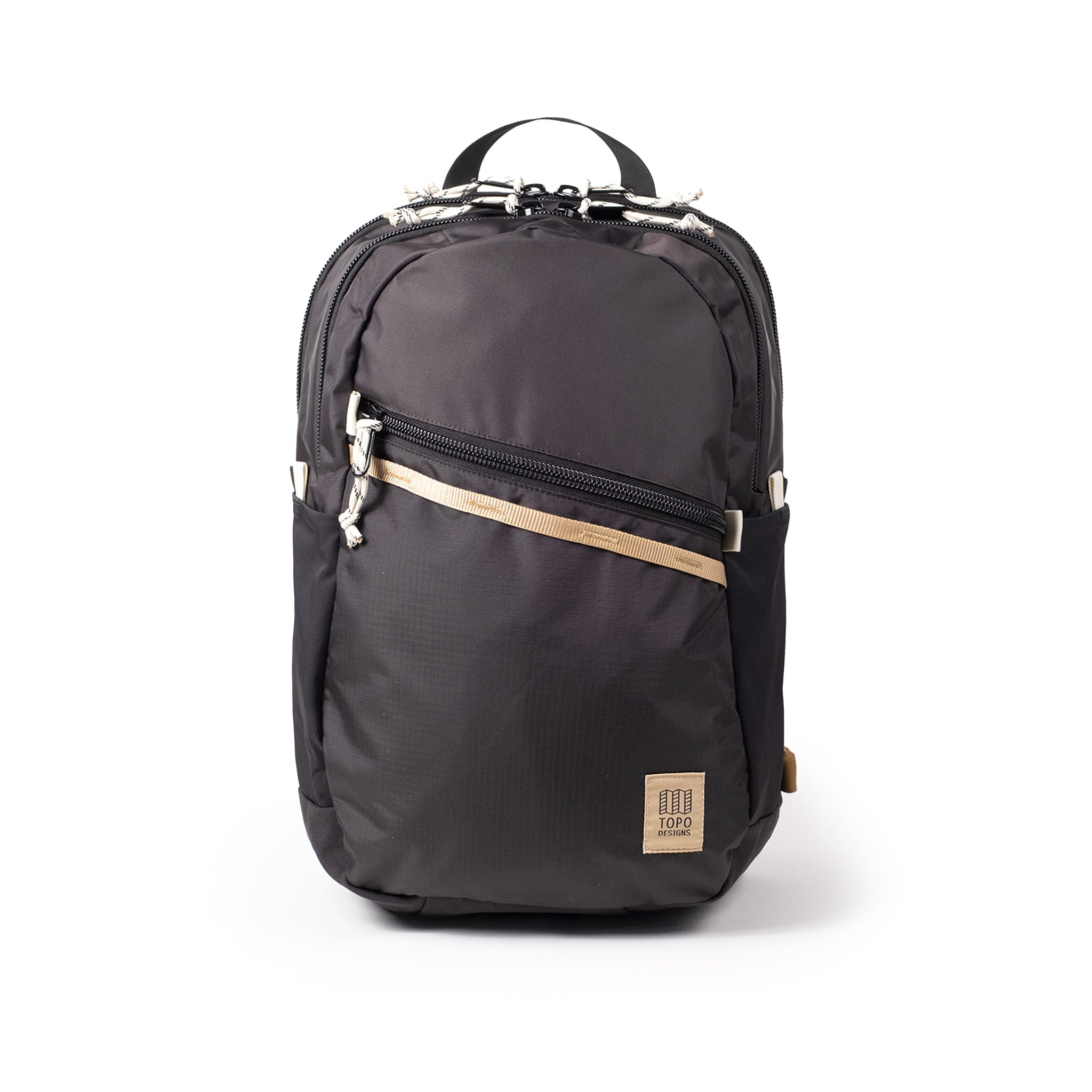 Topo Designs Commuter Backpack in Black Neutral — front view # color_Black Neutral