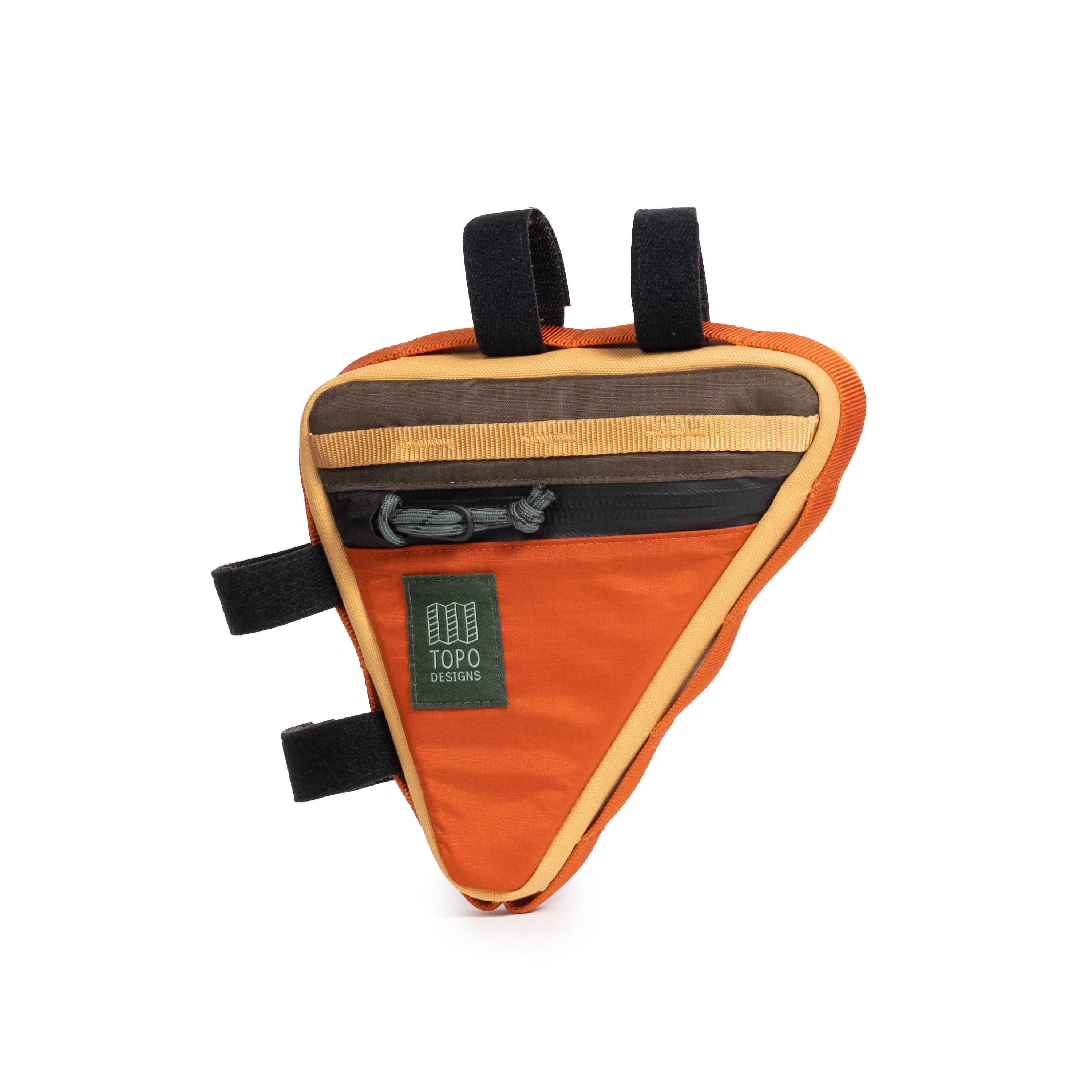 Topo Designs Bike Frame Bag in Woodland Terracotta — angle view 2 # color_Woodland Terracotta