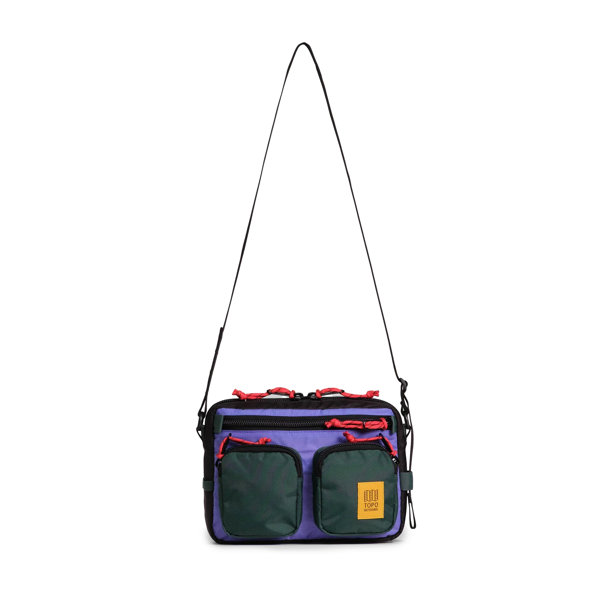 Topo Designs Block Bag in Very Peri Forest — front view # color_Very Peri Forest
