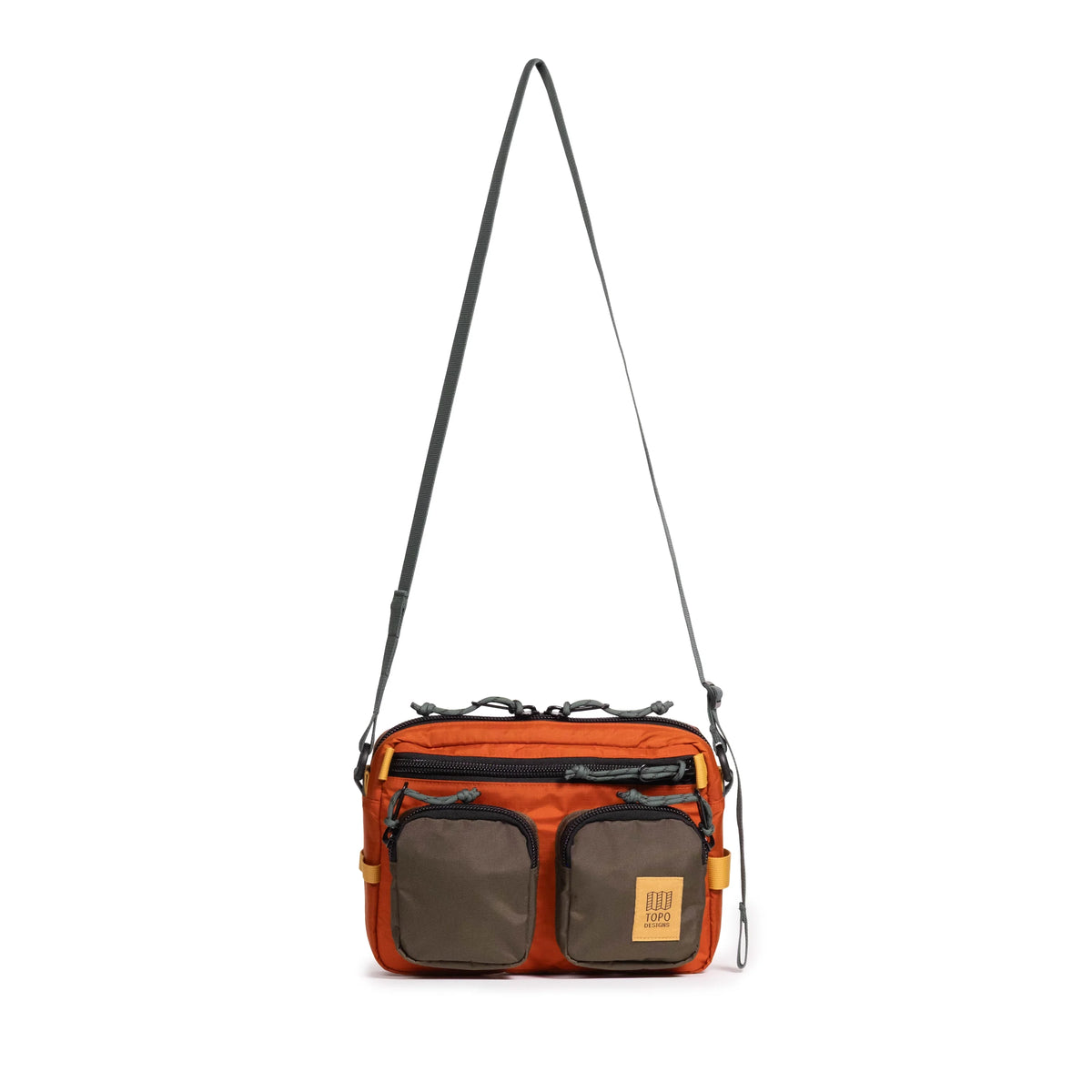 Topo Designs Block Bag in Woodland Terracotta — front view # color_Woodland Terracotta