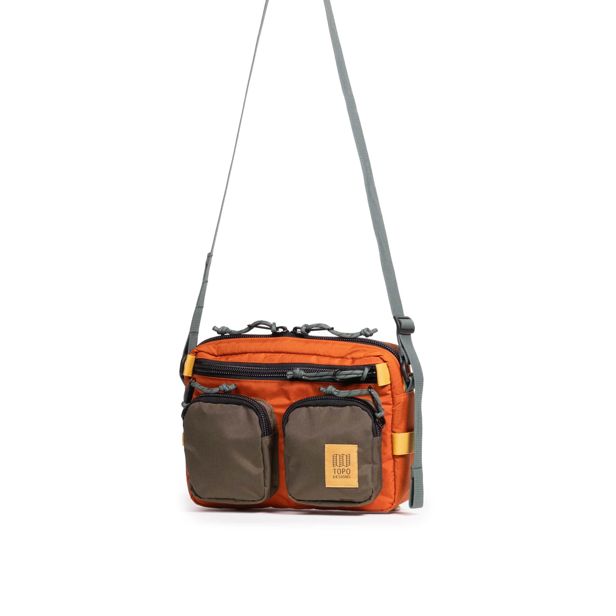 Topo Designs Block Bag in Woodland Terracotta — angle view 2 # color_Woodland Terracotta