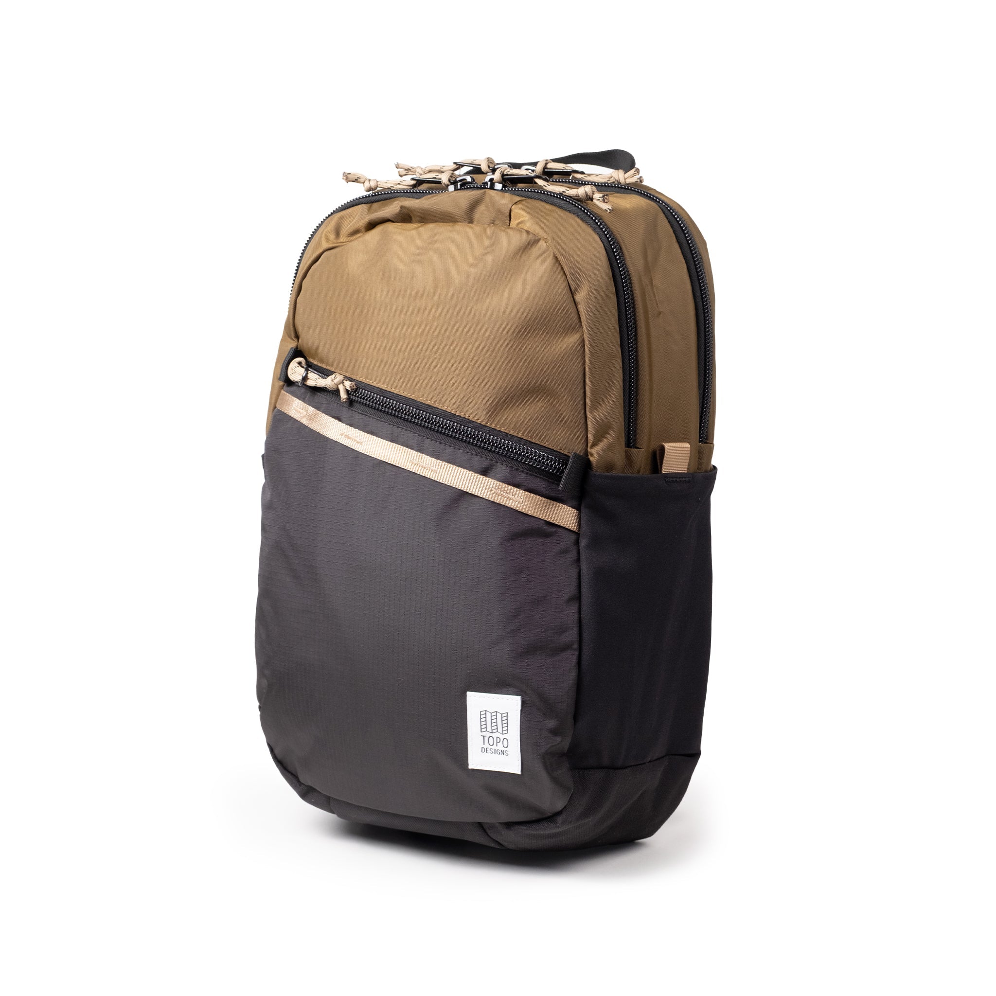 Topo Designs Commuter Backpack in Desert Palm Elmwood — angle view 2 # color_Desert Palm Elmwood
