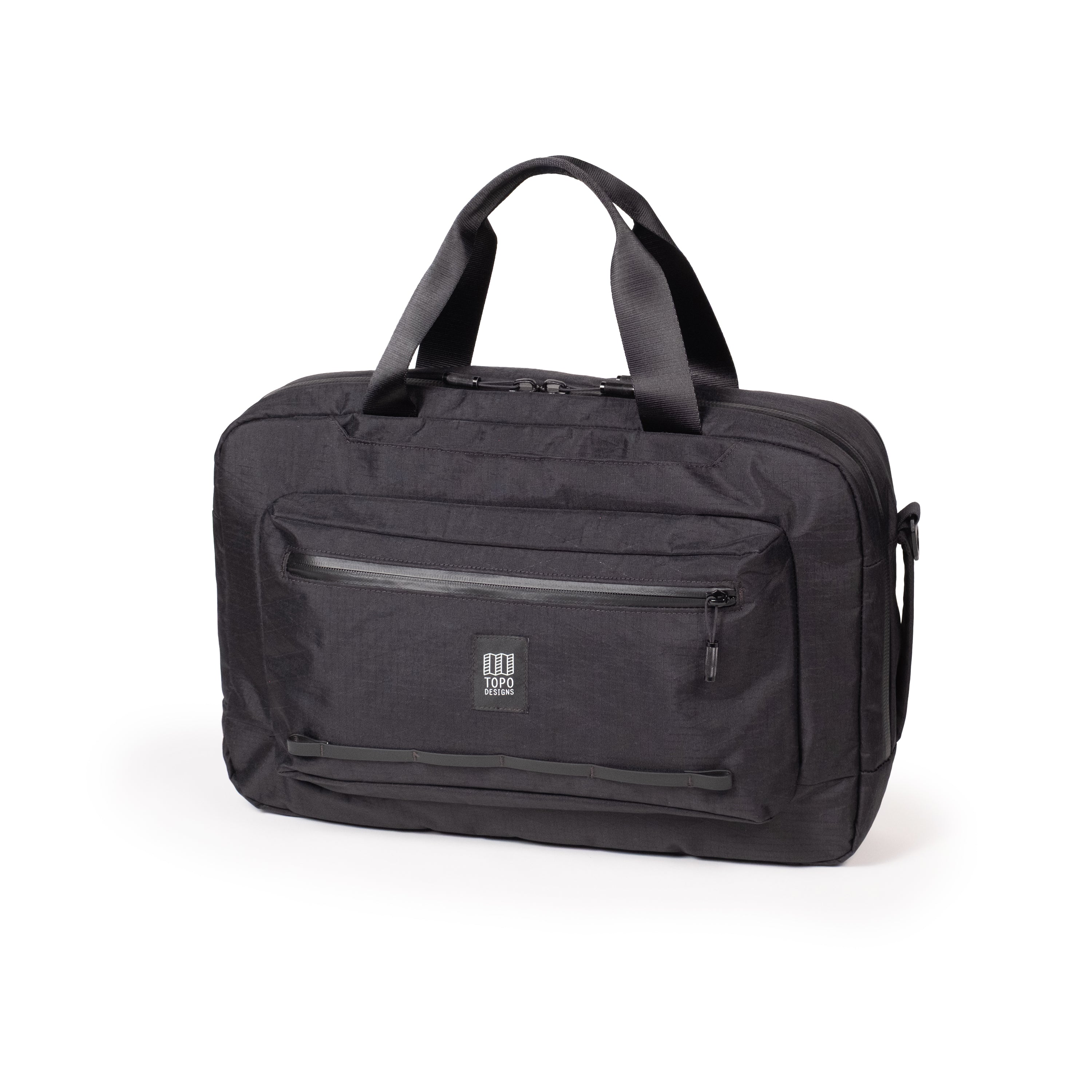 Topo Designs Global Pro 3-Way Briefcase in Black — front view # color_Black