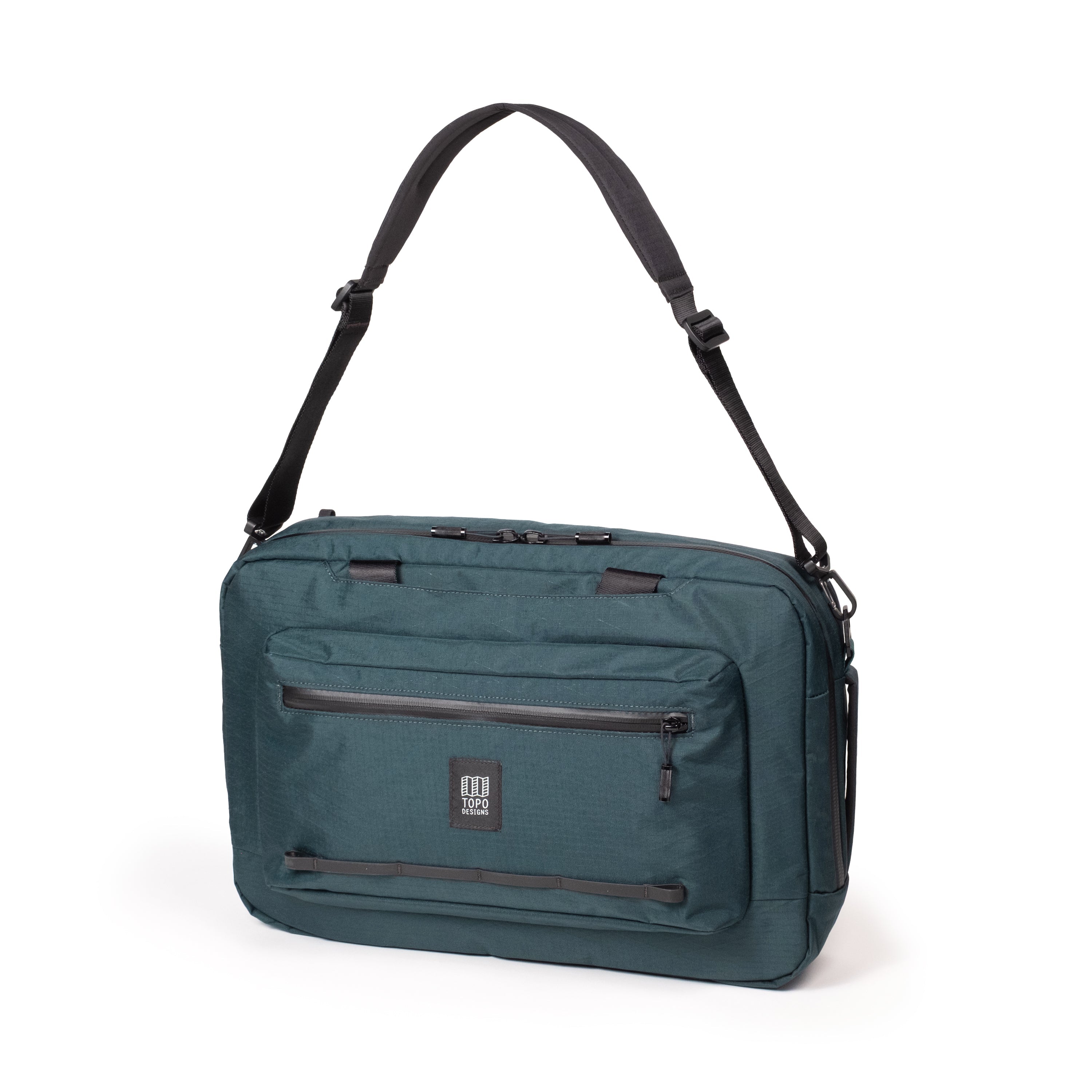 Topo Designs Global Pro 3-Way Briefcase in Dark Pine — angle view 2 # color_Dark Pine