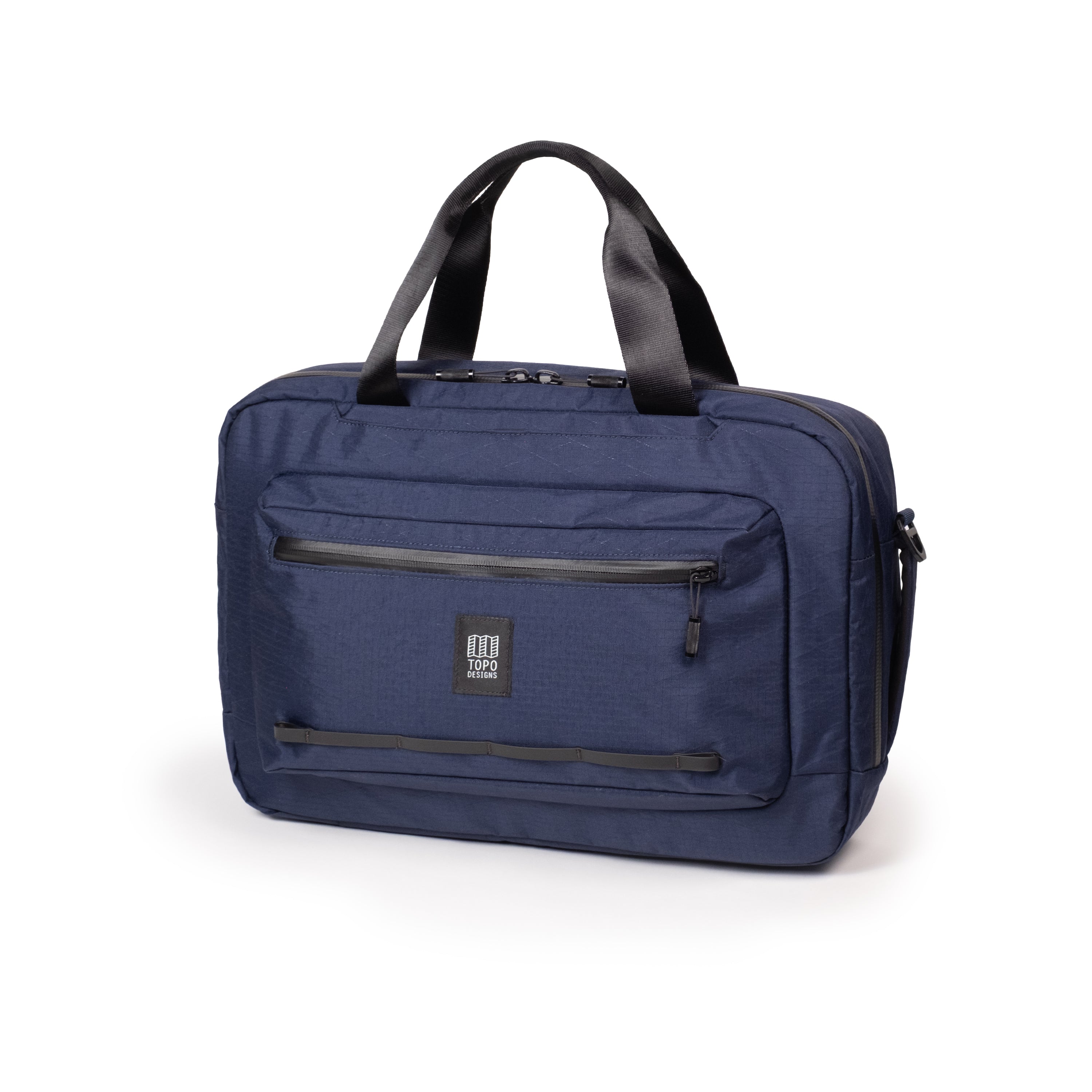 Topo Designs Global Pro 3-Way Briefcase in Midnight — front view # color_Midnight