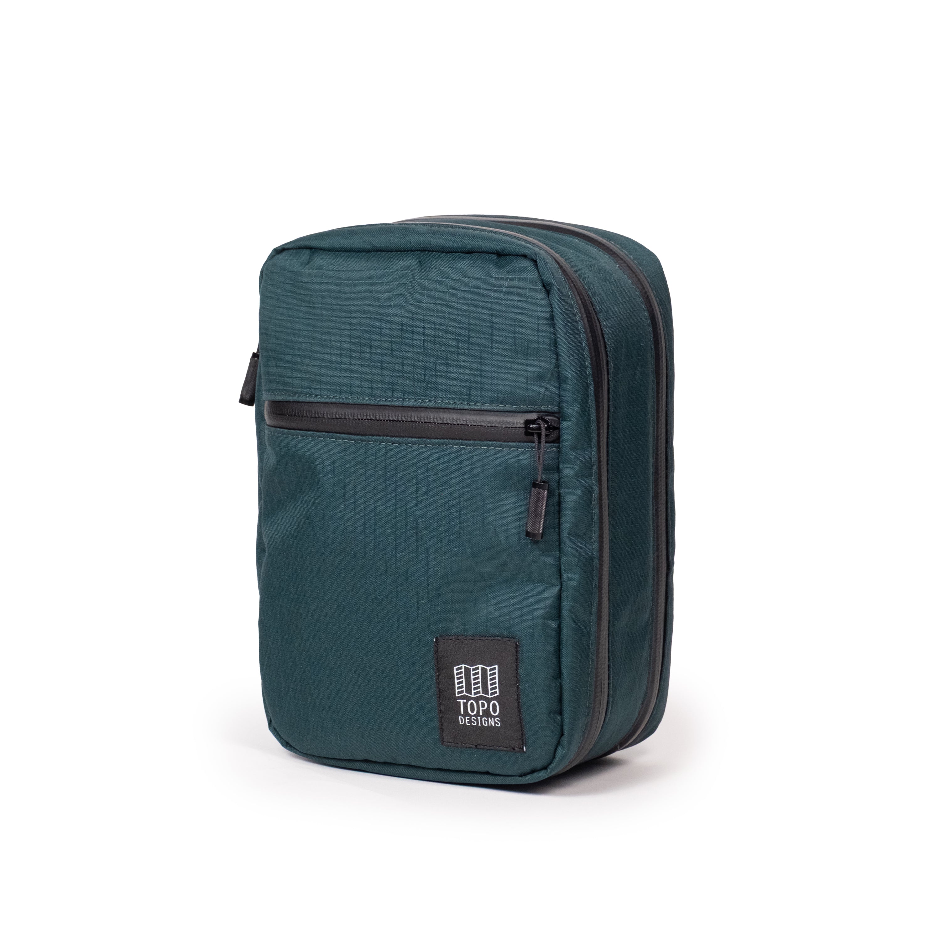 Topo Designs Global Pro Tech Case in Dark Pine — front view # color_Dark Pine