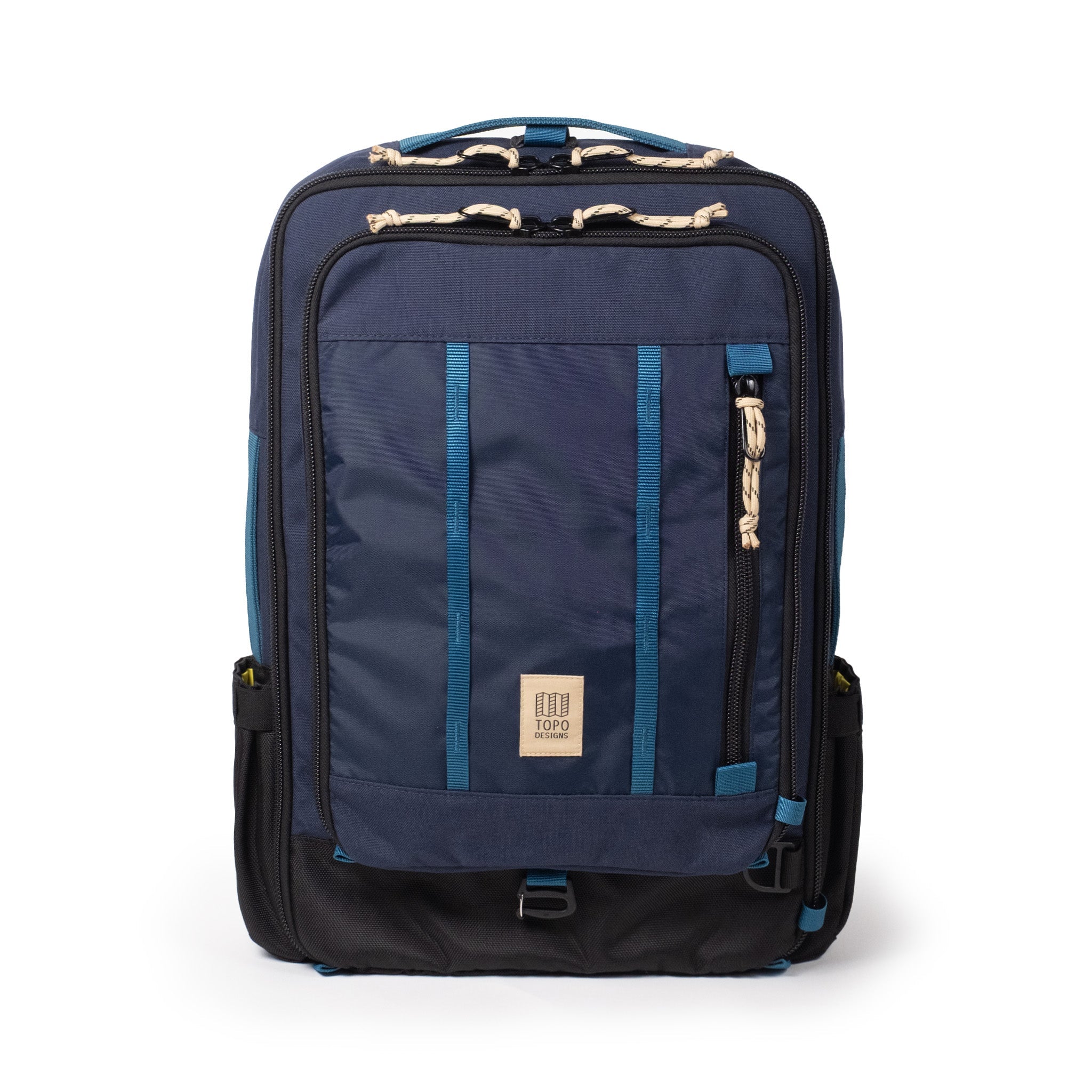 Topo Designs Global Travel Bag 30L in Navy Sahara — front view # color_Navy Sahara