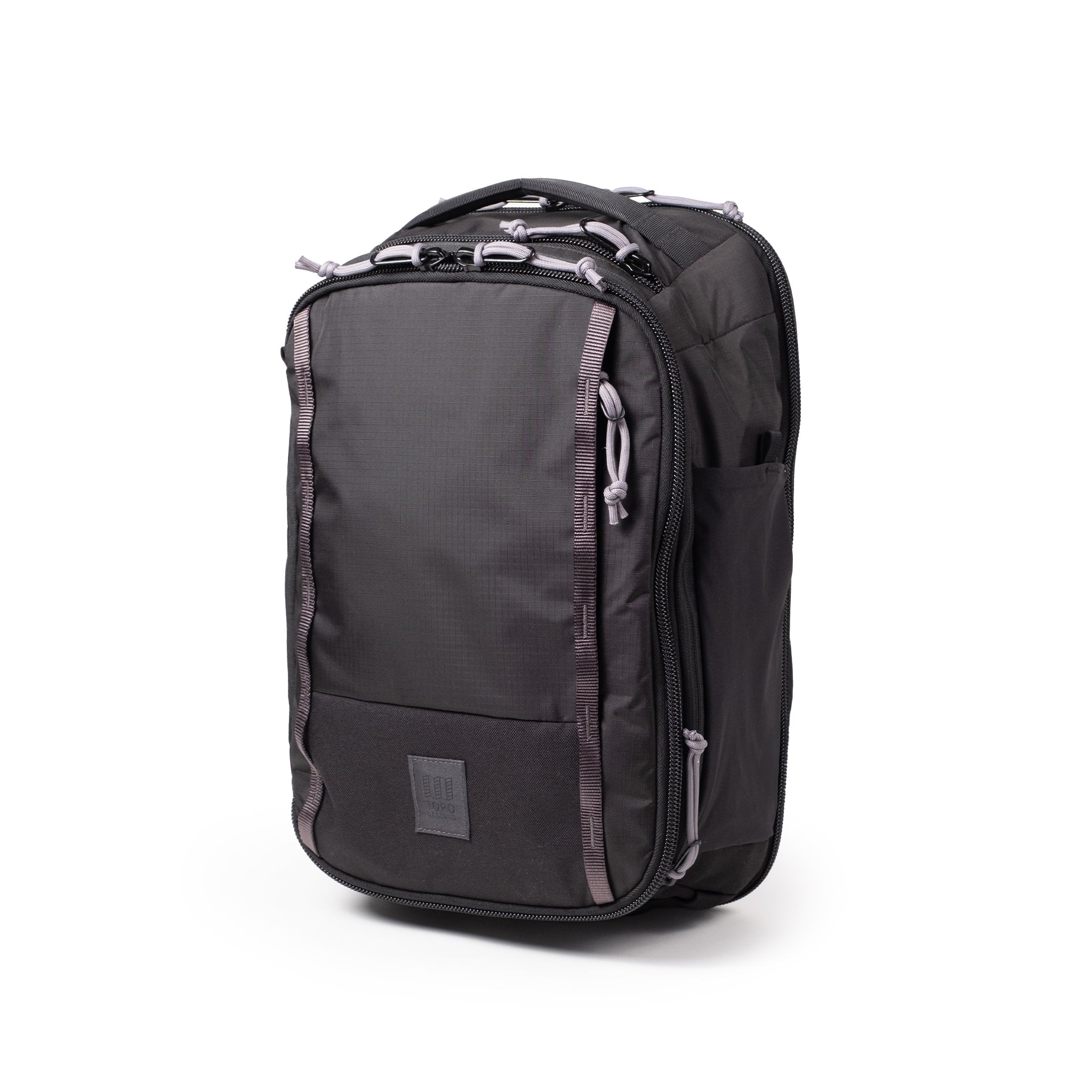 Topo Designs Global Travel Backpack in Black Black — angle view 2 # color_Black Black