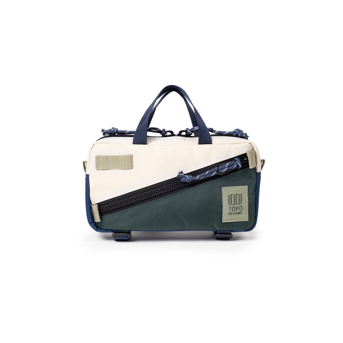 Topo Designs Mini Quick Pack Shoulder / Waist / Sling Bag in Forest Bone White — front view # color_Forest Bone White