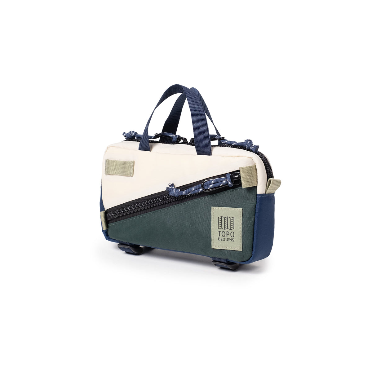 Topo Designs Mini Quick Pack Shoulder / Waist / Sling Bag in Forest Bone White — angle view 2