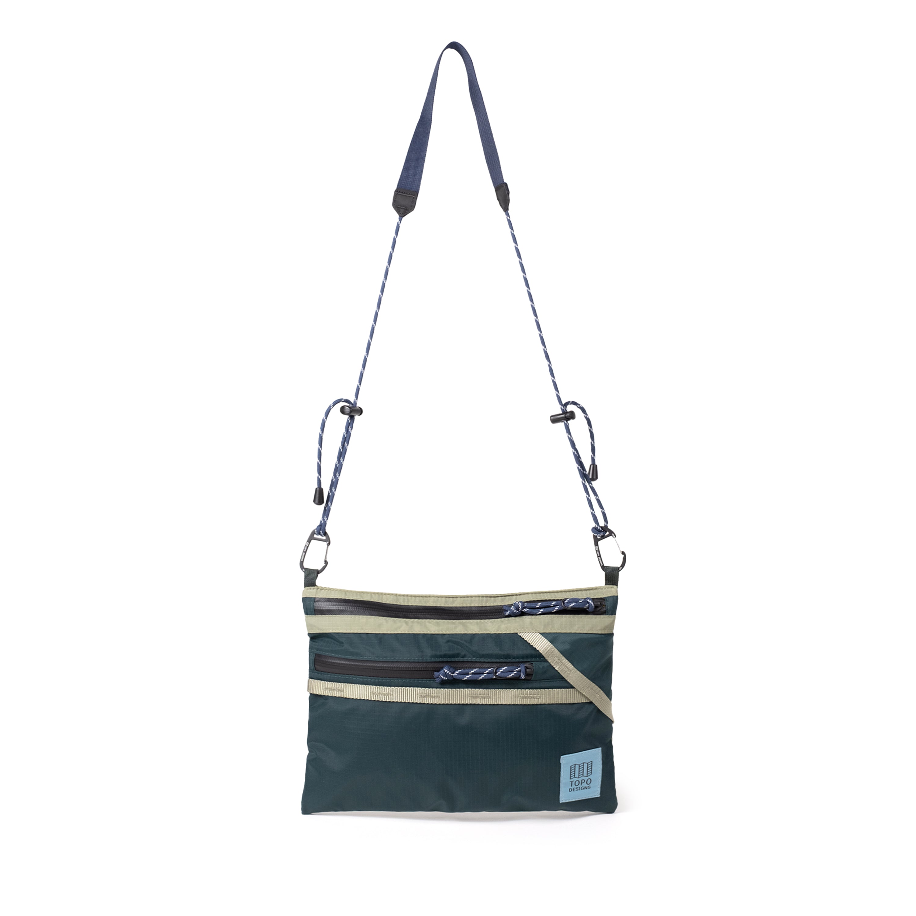 Topo Designs Mountain Accessory Shoulder Bag in Oil Green Dark Pine — angle view 2 # color_Oil Green Dark Pine