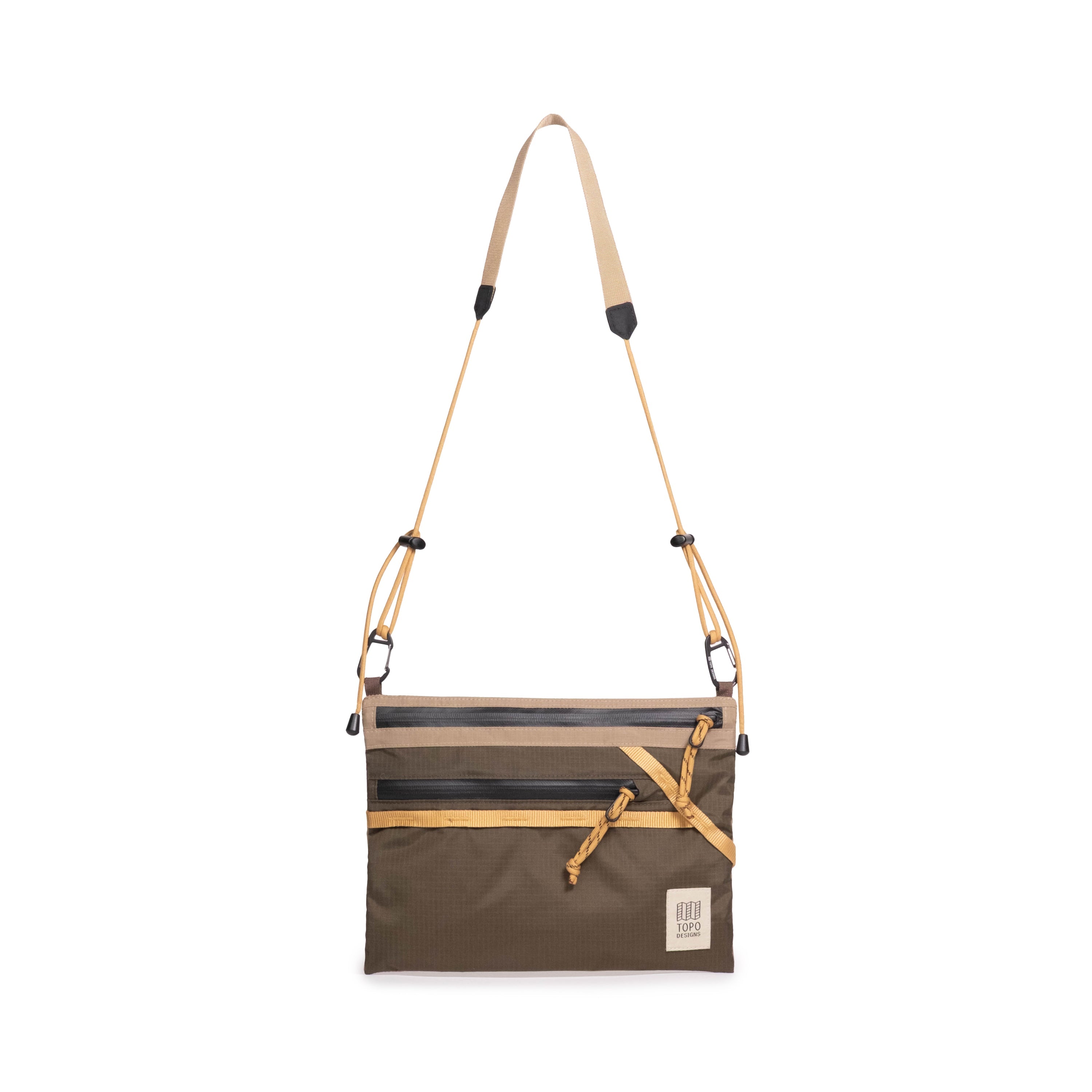 Topo Designs Mountain Accessory Shoulder Bag in Woodland Elmwood — angle view 2 # color_Woodland Elmwood