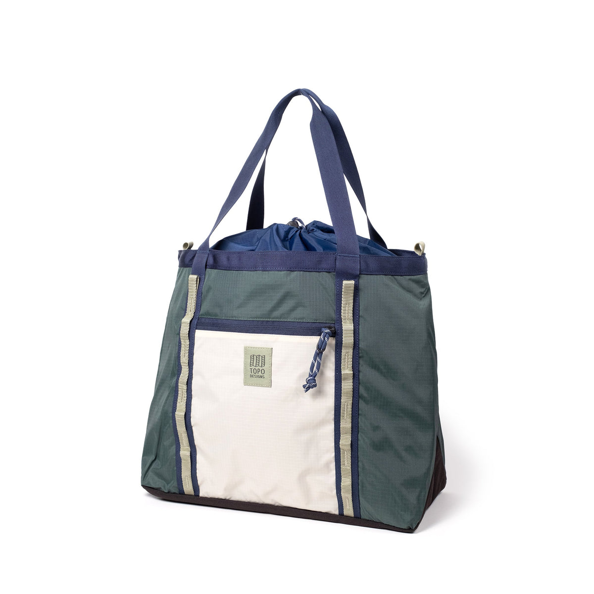 Topo Designs Mountain Utility Tote in Forest Bone White — angle view 2 # color_Forest Bone White
