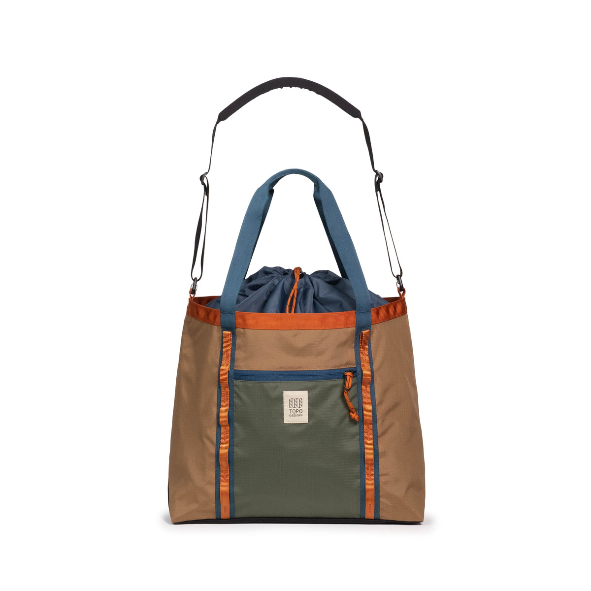 Topo Designs Mountain Utility Tote in Olive Dark Khaki — front view # color_Olive Dark Khaki