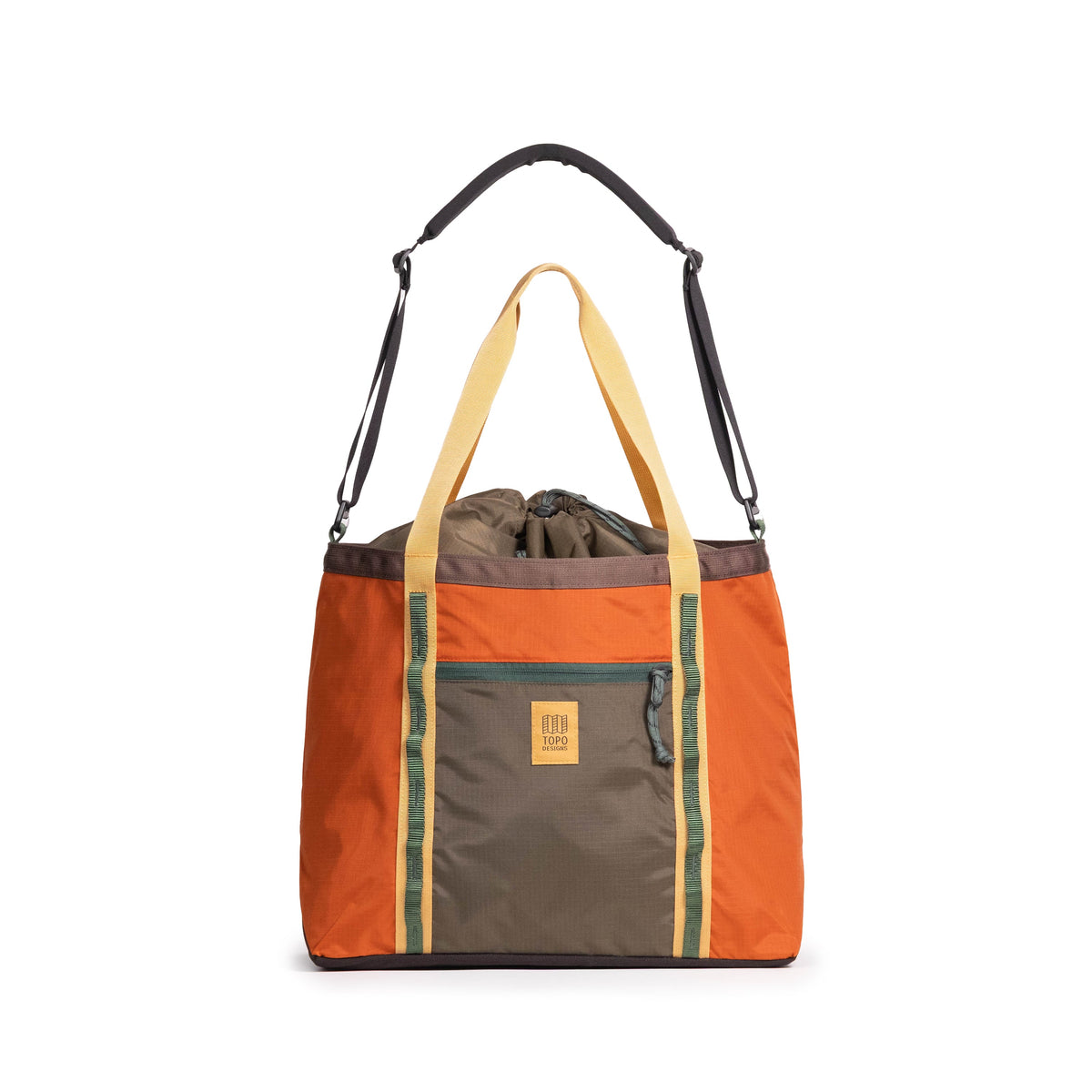 Topo Designs Mountain Utility Tote in Woodland Terracotta — front view # color_Woodland Terracotta
