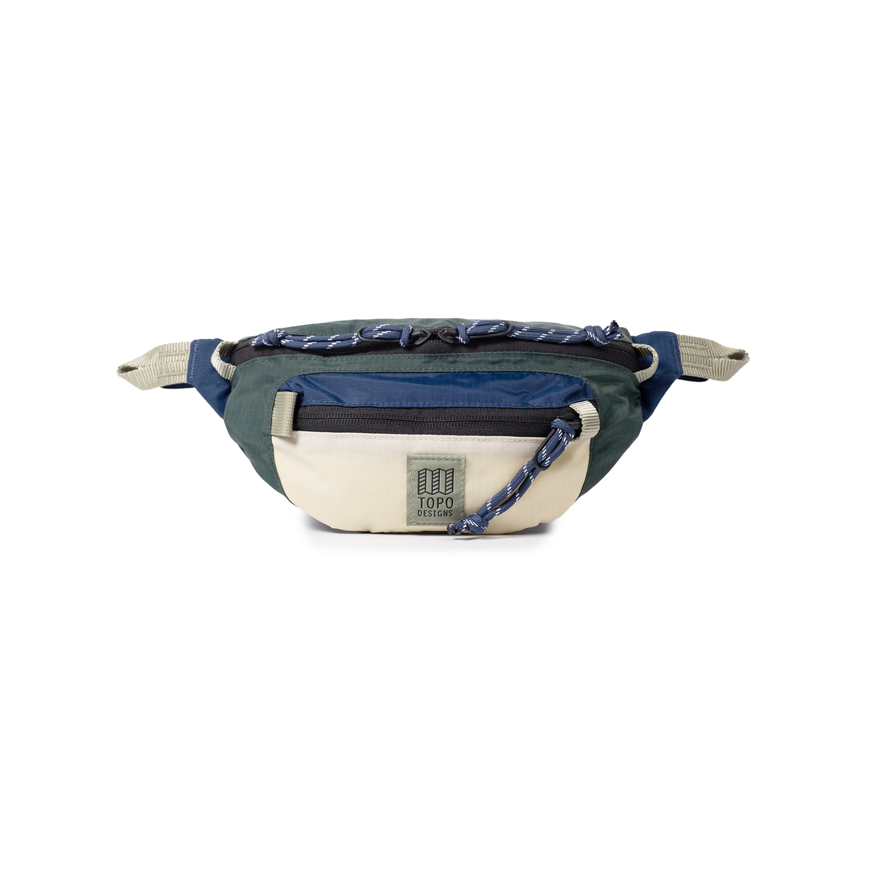 Topo Designs Mountain Waist Pack in Forest Bone White — front view # color_Forest Bone White