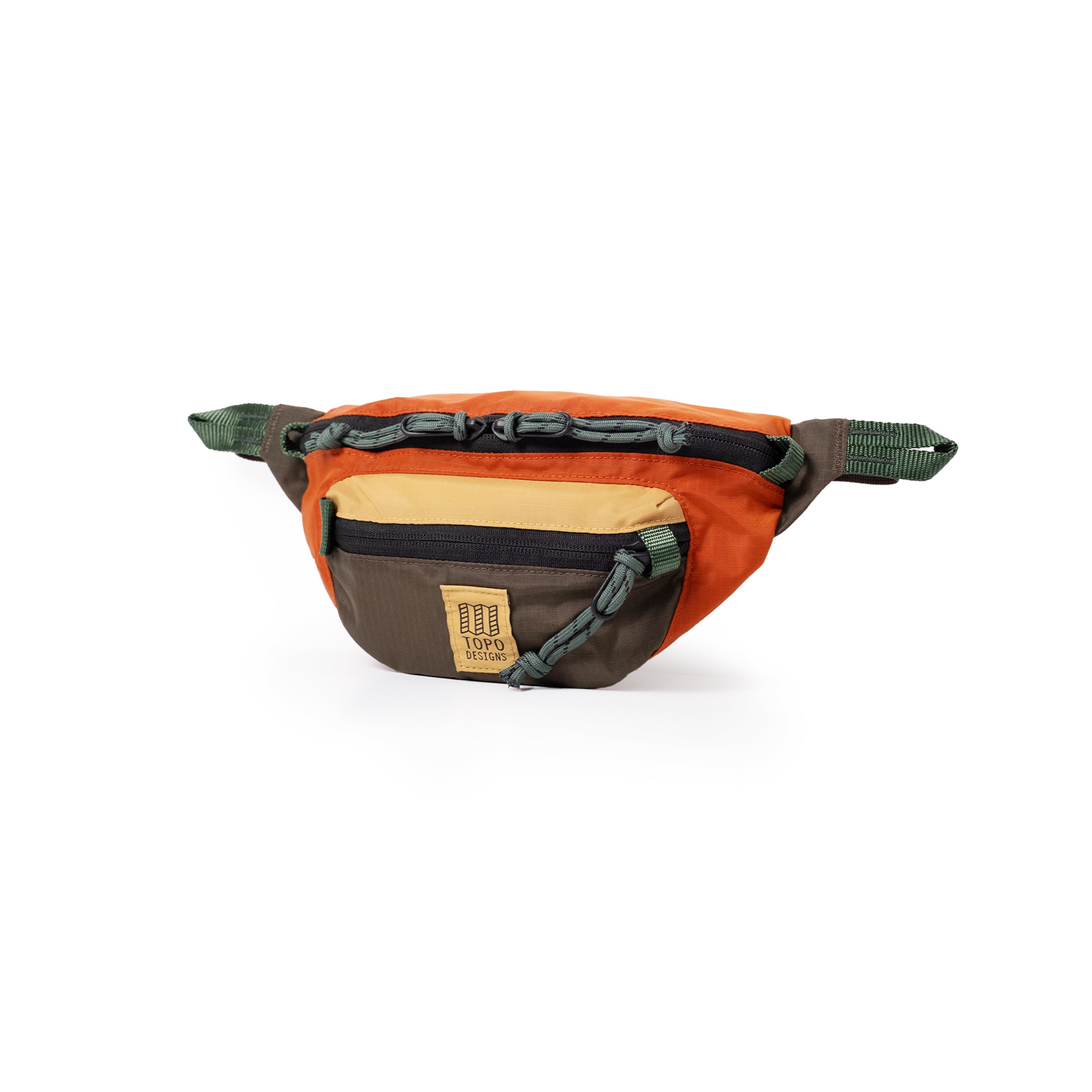 Topo Designs Mountain Waist Pack in Woodland Terracotta — angle view 2 # color_Woodland Terracotta