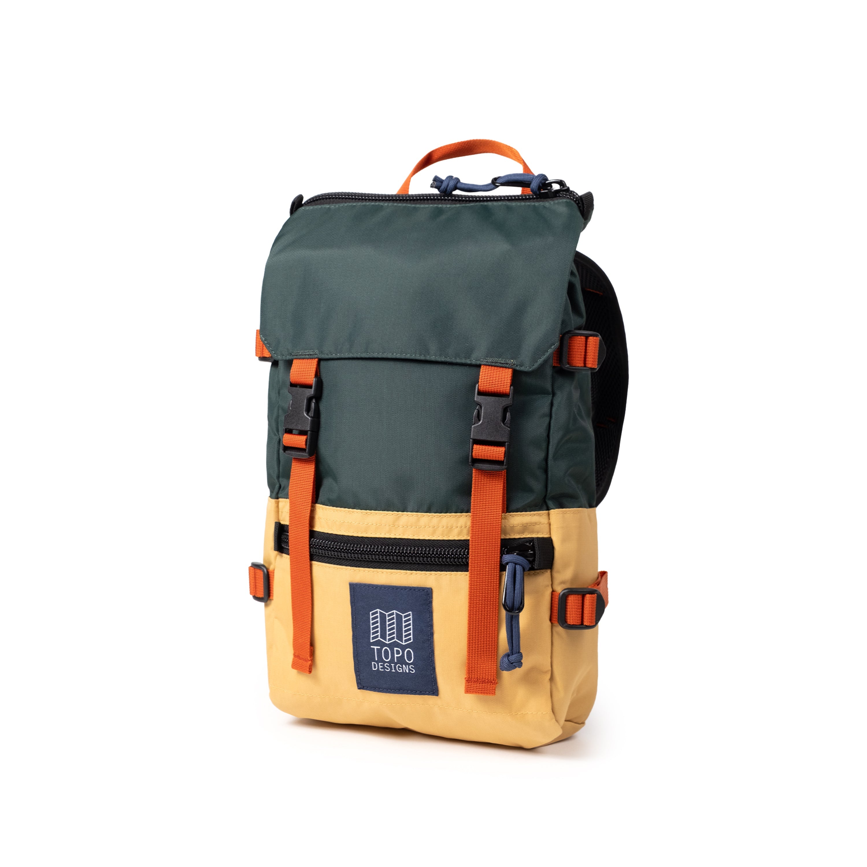 Topo Designs Rover Pack Mini in Forest Goldenrod — front view # color_Forest Goldenrod