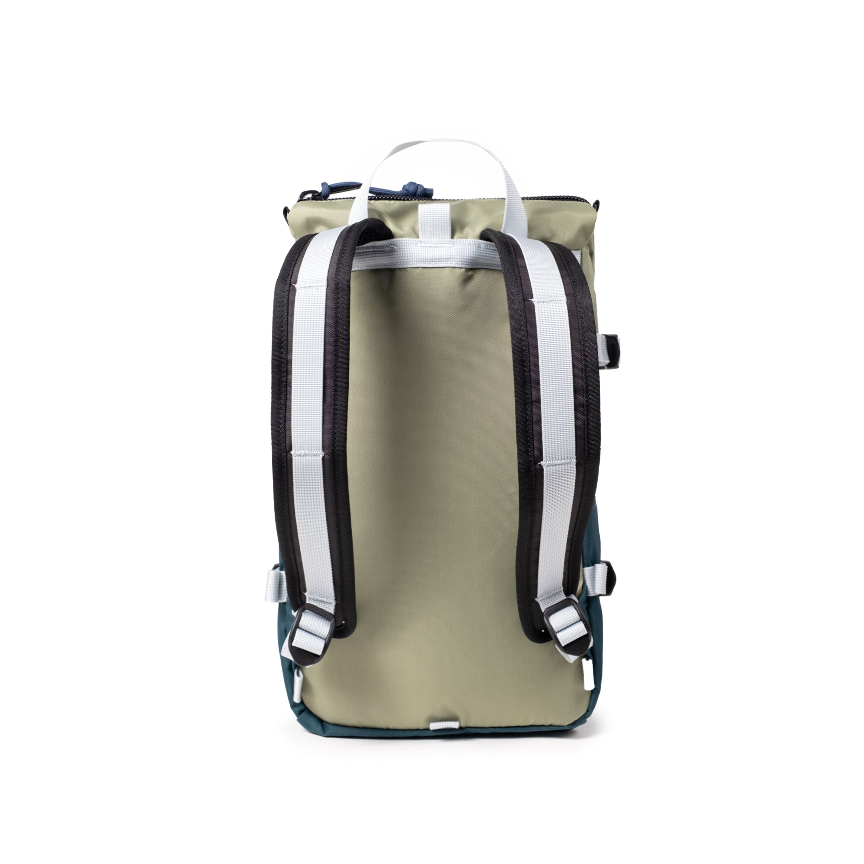 Topo Designs Rover Pack Mini in Oil Green Dark Pine — back view # color_Oil Green Dark Pine