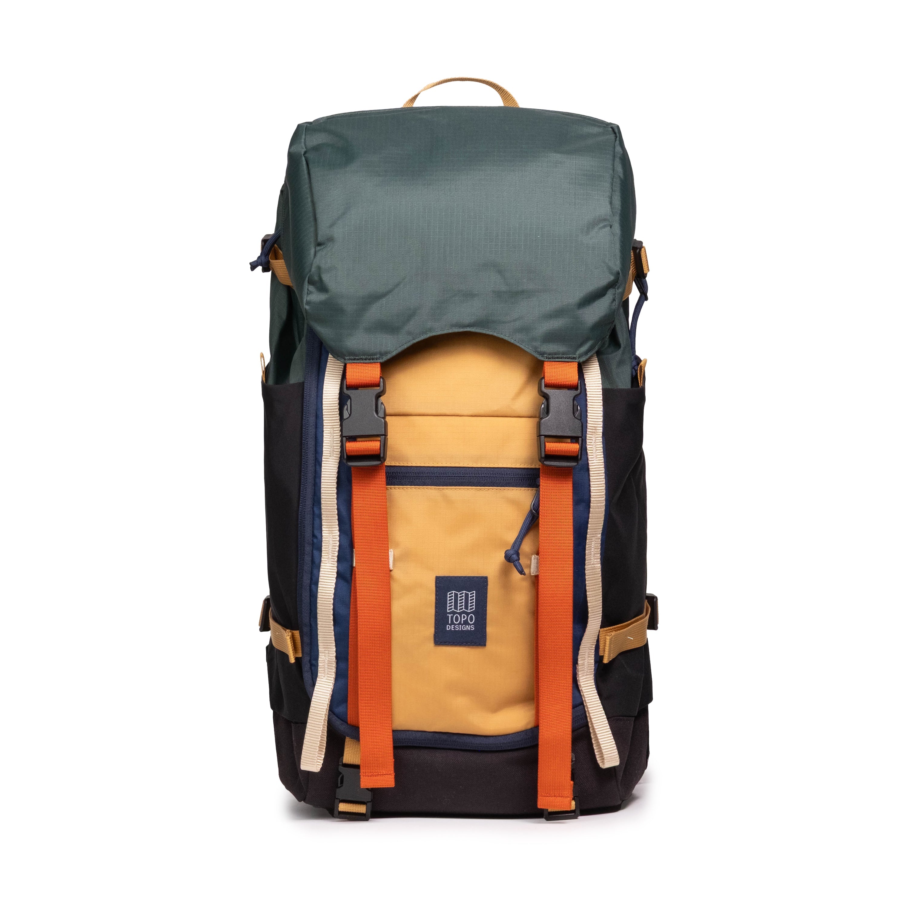 Topo Designs Rover Trail Pack in Forest Goldenrod — front view # color_Forest Goldenrod