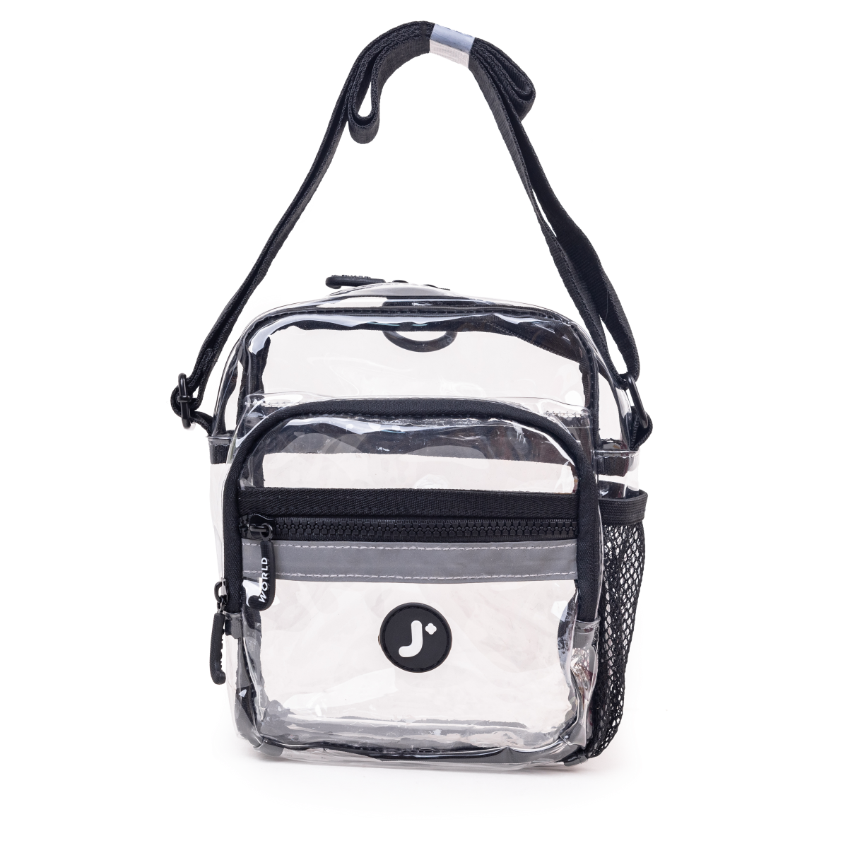 J World Crux Crossbody in Clear — front view # color_Clear