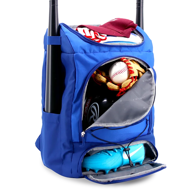 J World Athlete Multi-Sports Backpack in Navy — interior view # color_Navy