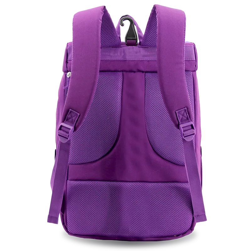 J World Athlete Multi-Sports Backpack in Purple — back view # color_Purple