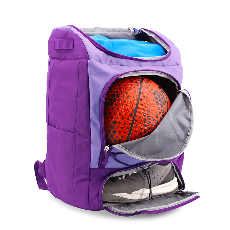 J World Athlete Multi-Sports Backpack in Purple — interior view 3 # color_Purple