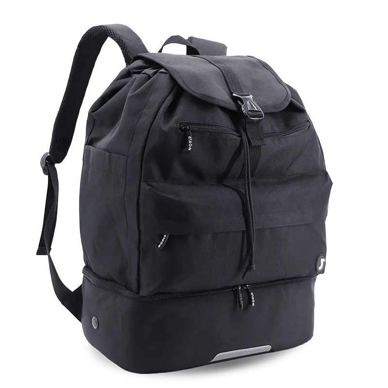 J World Ace Racket Sports Backpack for Tennis & Pickleball in Black — angle view 2 # color_Black