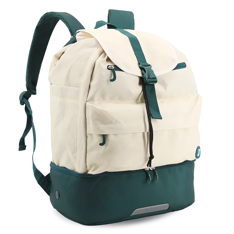 J World Ace Racket Sports Backpack for Tennis & Pickleball in Green — angle view 2 # color_Green