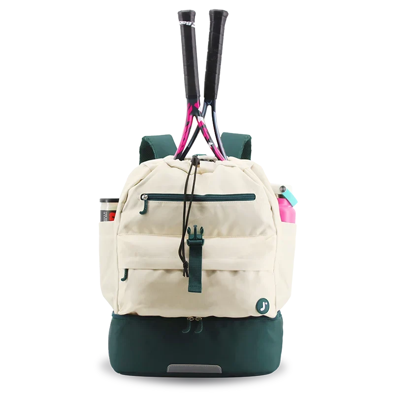 J World Ace Racket Sports Backpack for Tennis & Pickleball in Green — front view 3 # color_Green
