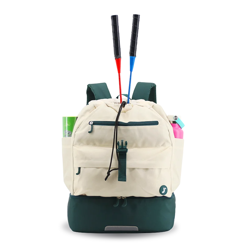 J World Ace Racket Sports Backpack for Tennis & Pickleball in Green — front view 4 # color_Green