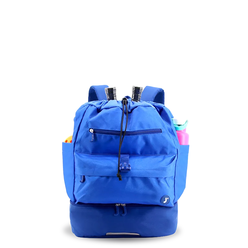 J World Ace Racket Sports Backpack for Tennis & Pickleball in Navy — front view 4 # color_Navy
