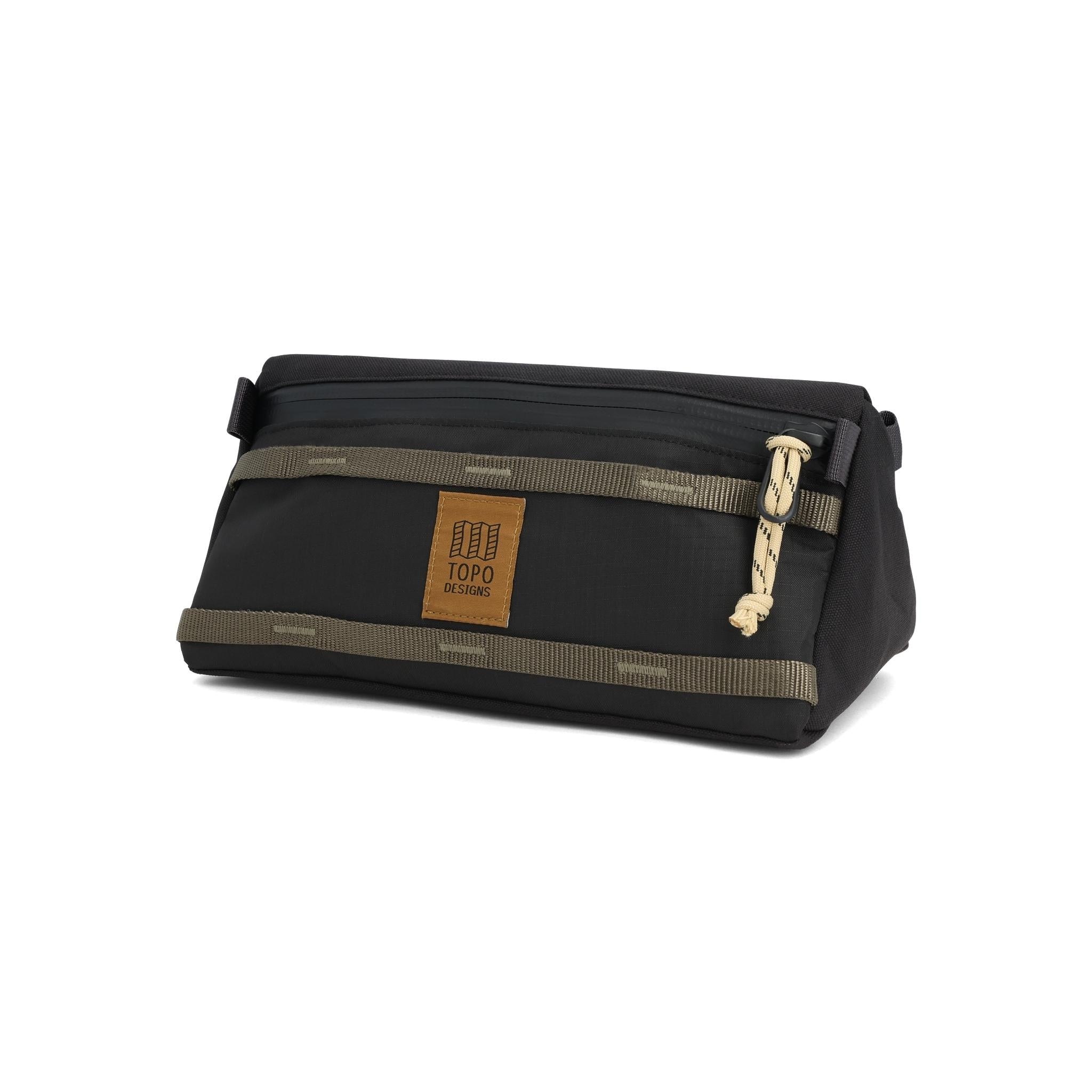 Topo Designs Bike Bag in Black Neutral — front view # color_Black Neutral
