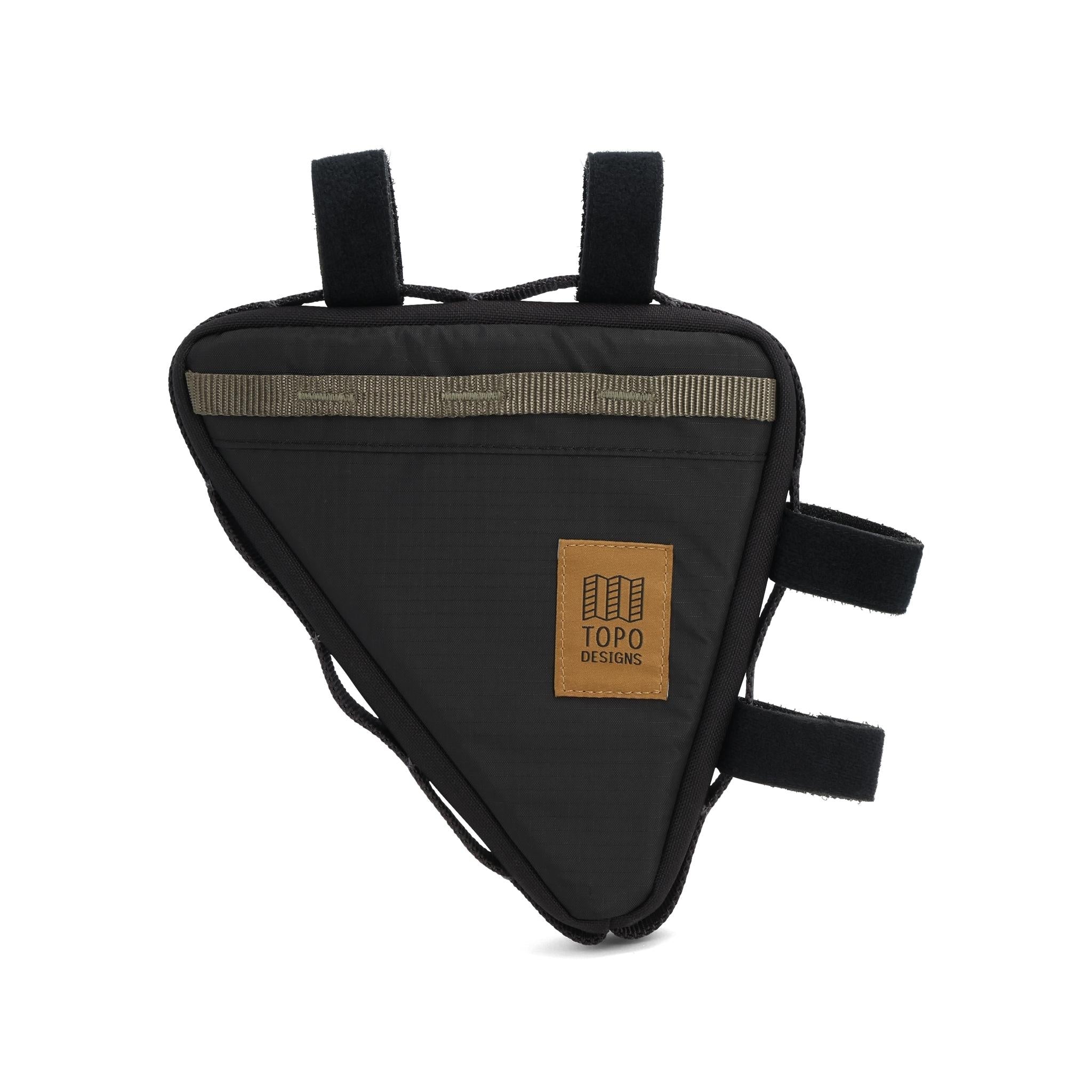 Topo Designs Bike Frame Bag in Black Neutral — back view # color_Black Neutral